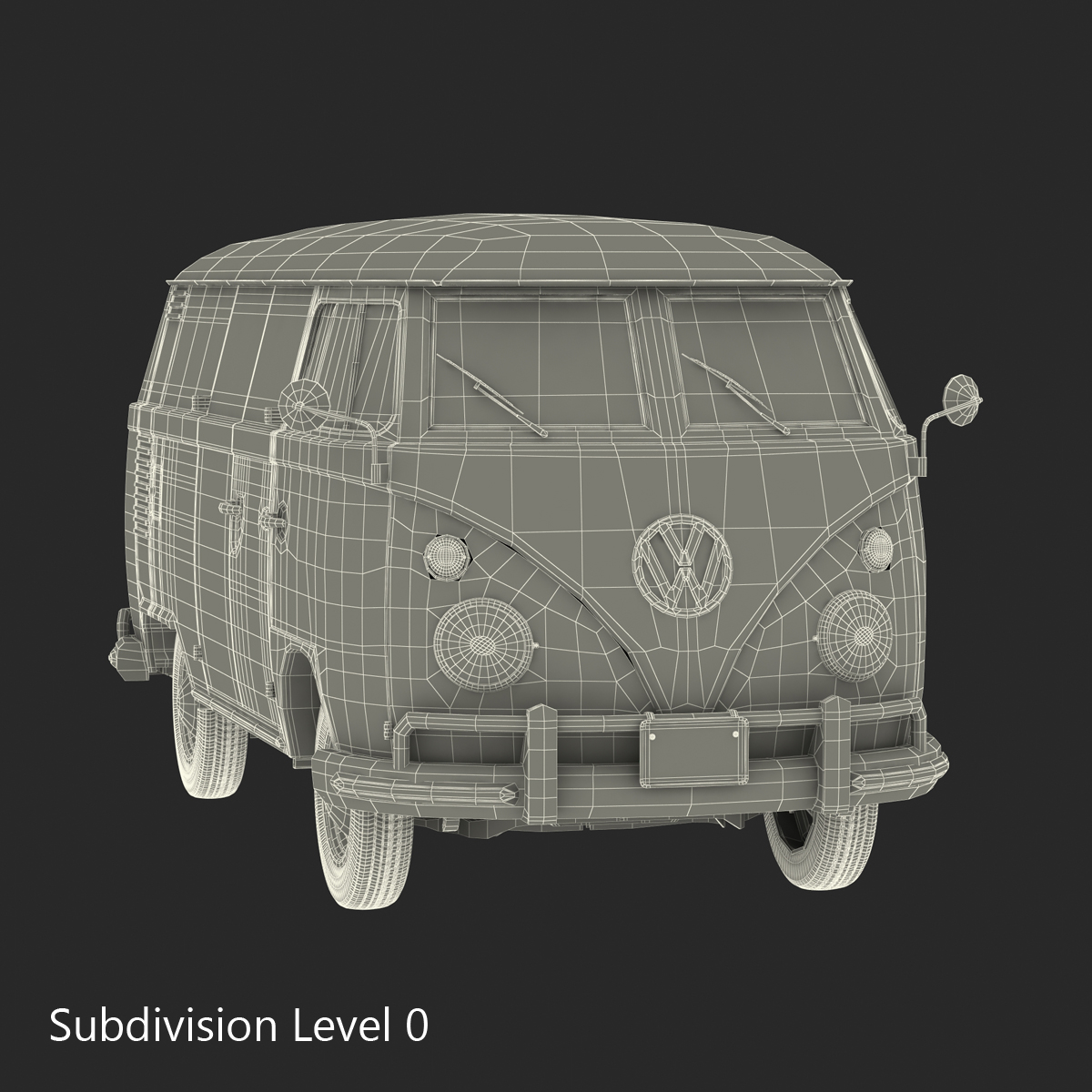 Volkswagen Type 2 Panel Van Simple Interior Red 3D