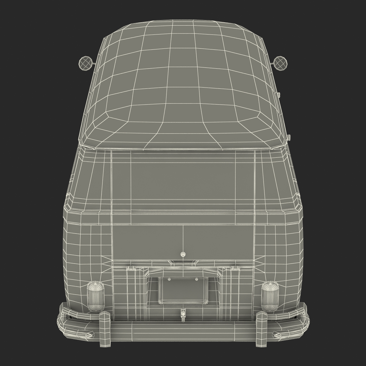 Volkswagen Type 2 Panel Van Simple Interior Red 3D