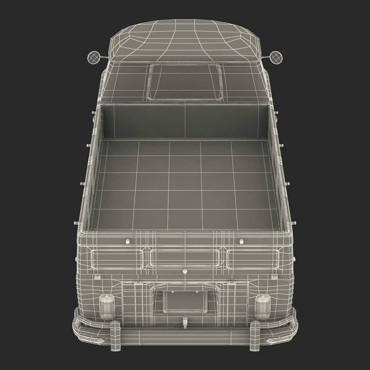 Volkswagen Type 2 Single Cab Pick Up Simple Interior Blue 3D