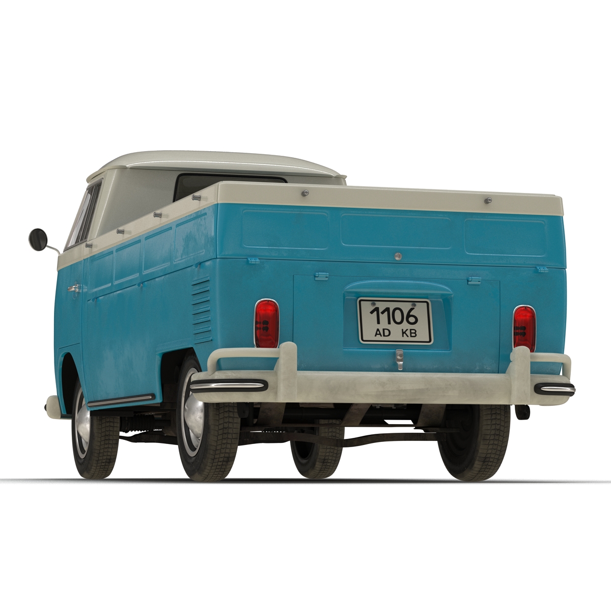 Volkswagen Type 2 Single Cab Pick Up Simple Interior Blue 2 3D model