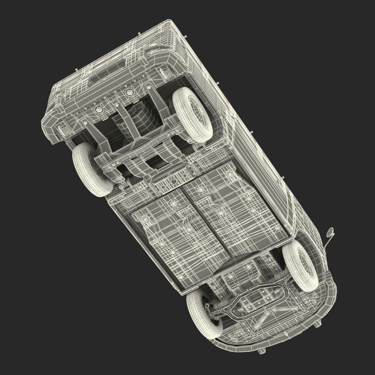 3D model Volkswagen Type 2 Single Cab Pick Up Simple Interior Green 2