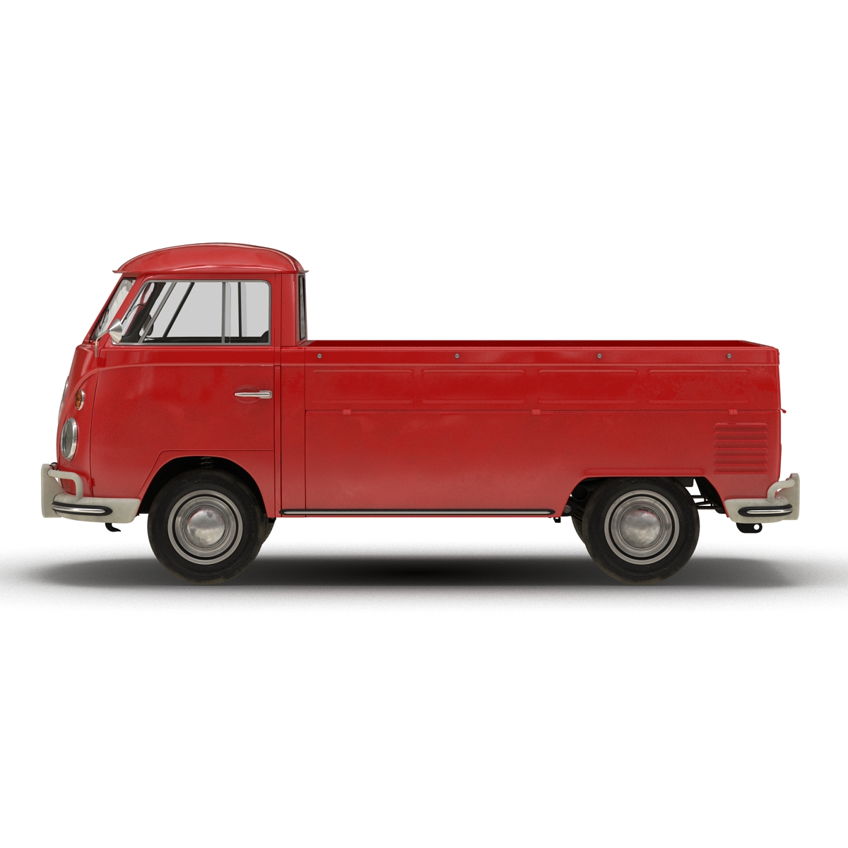 3D Volkswagen Type 2 Single Cab Pick Up Simple Interior Red