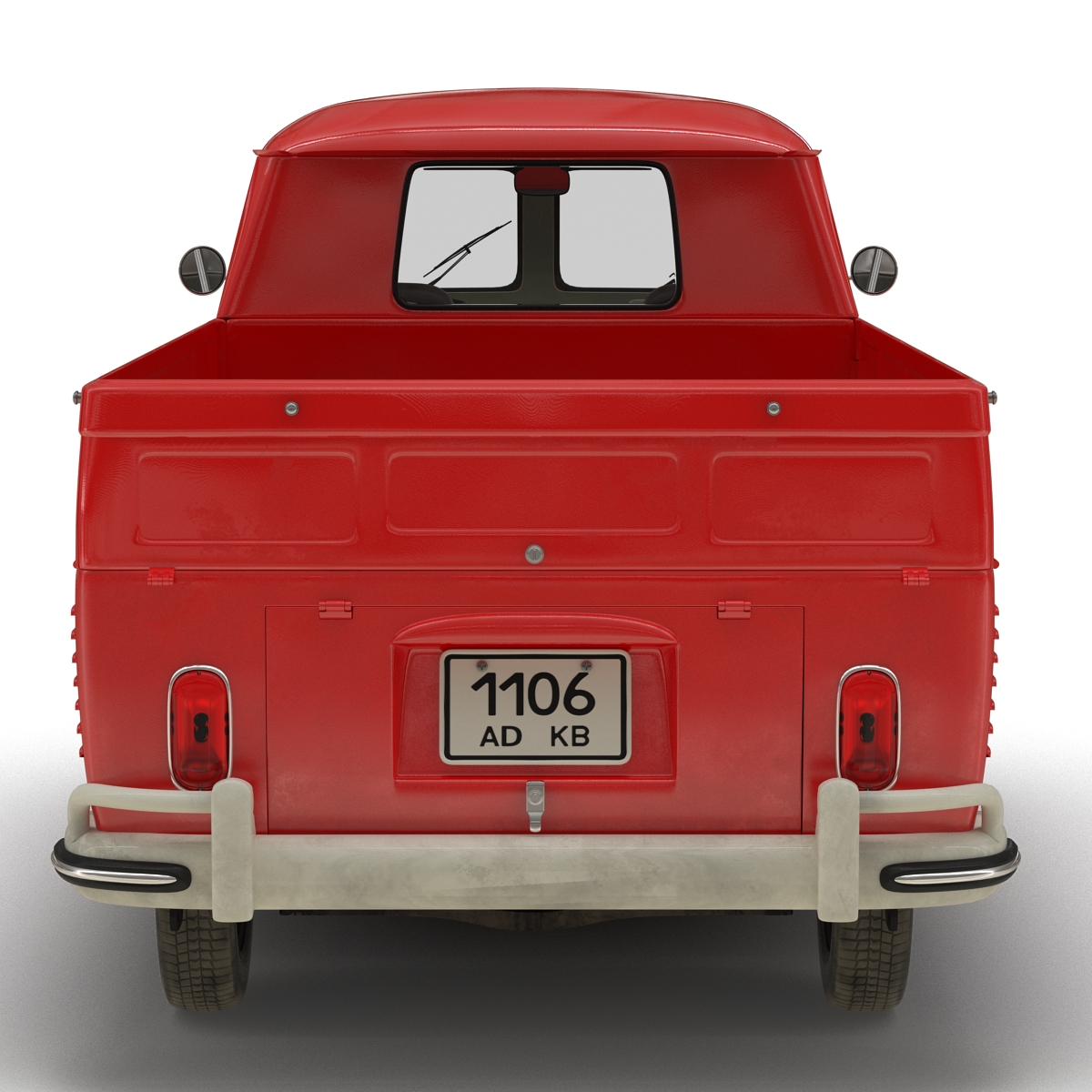 3D Volkswagen Type 2 Single Cab Pick Up Simple Interior Red