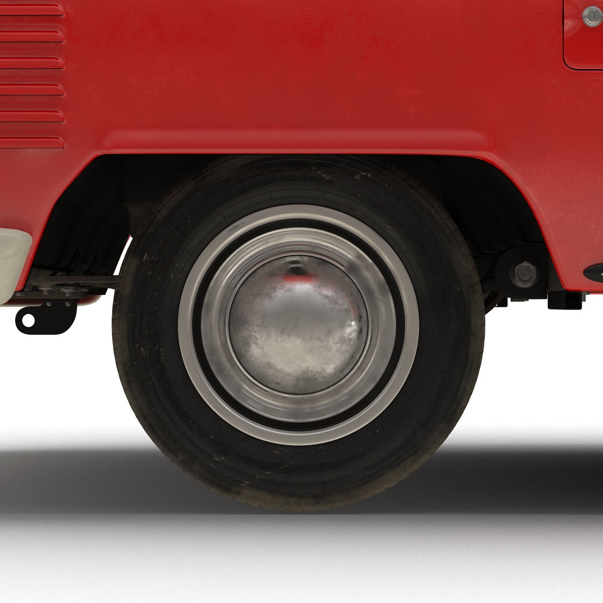3D Volkswagen Type 2 Single Cab Pick Up Simple Interior Red
