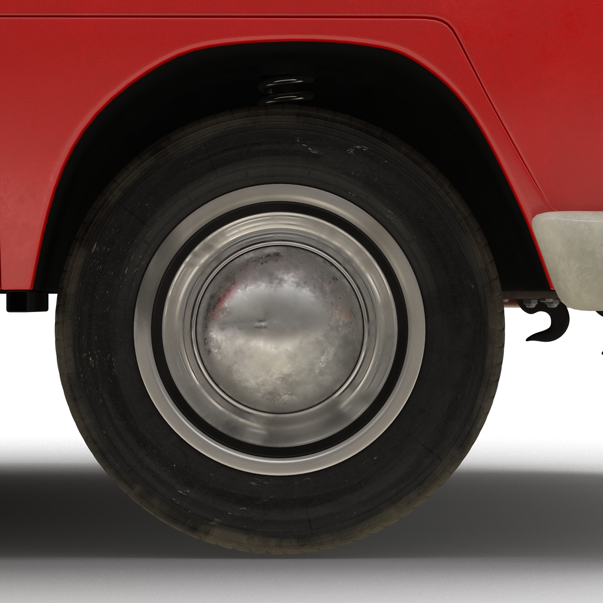 3D Volkswagen Type 2 Single Cab Pick Up Simple Interior Red