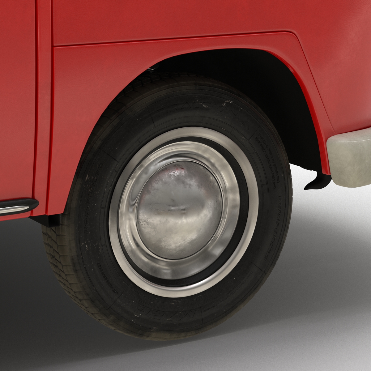 3D Volkswagen Type 2 Single Cab Pick Up Simple Interior Red