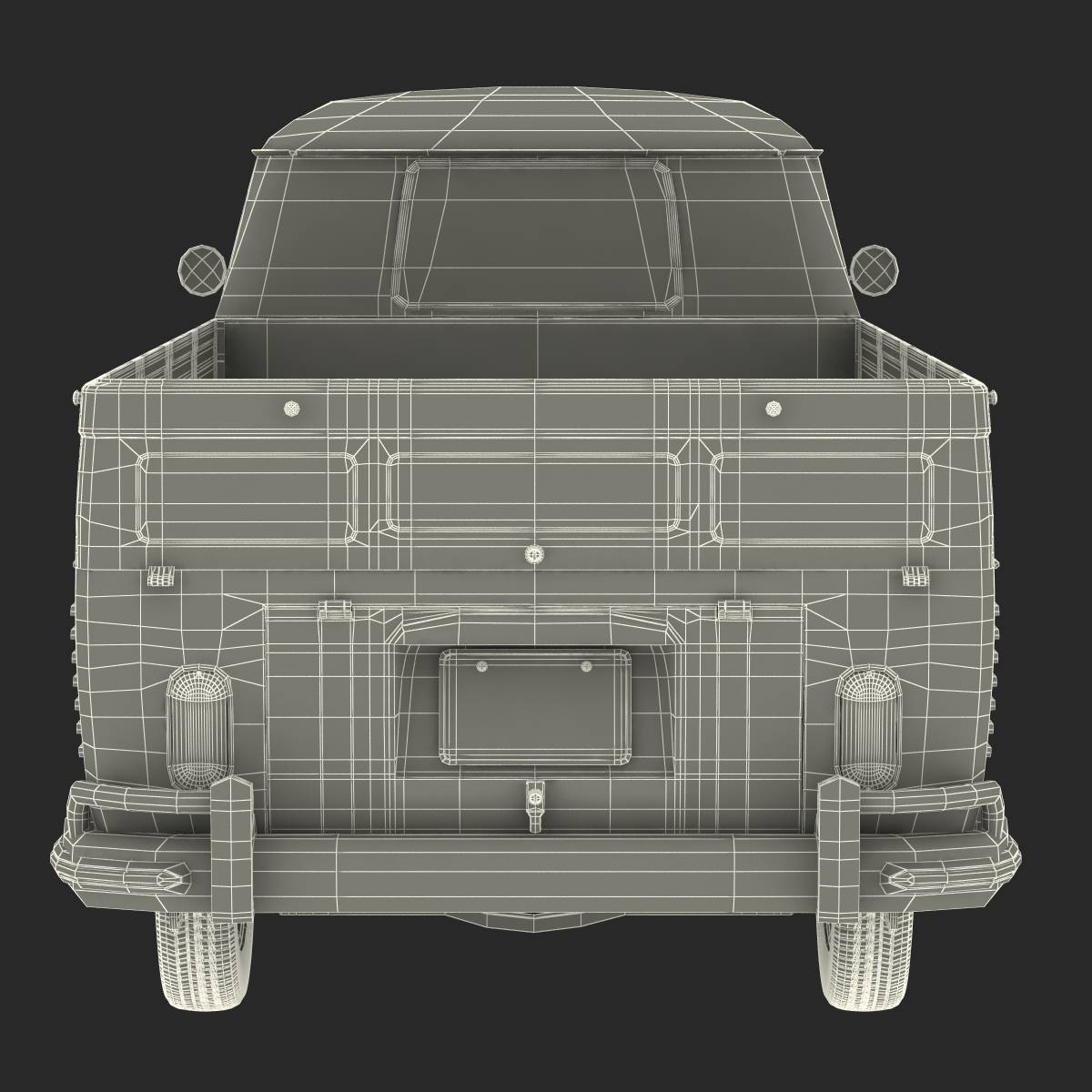 3D Volkswagen Type 2 Single Cab Pick Up Simple Interior Red