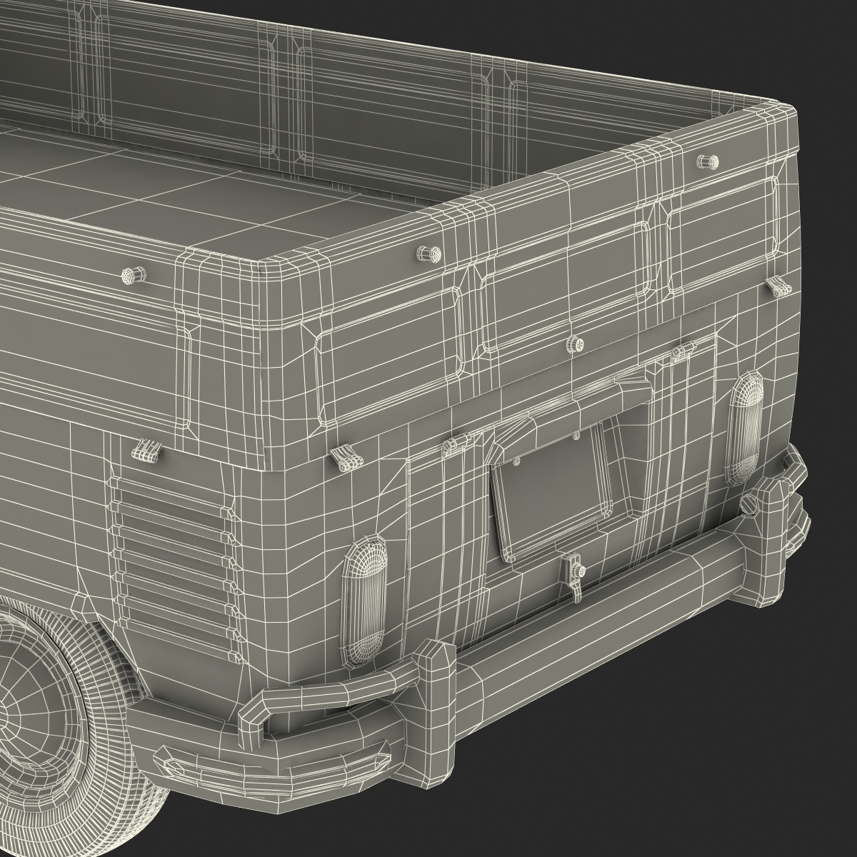 3D Volkswagen Type 2 Single Cab Pick Up Simple Interior Red