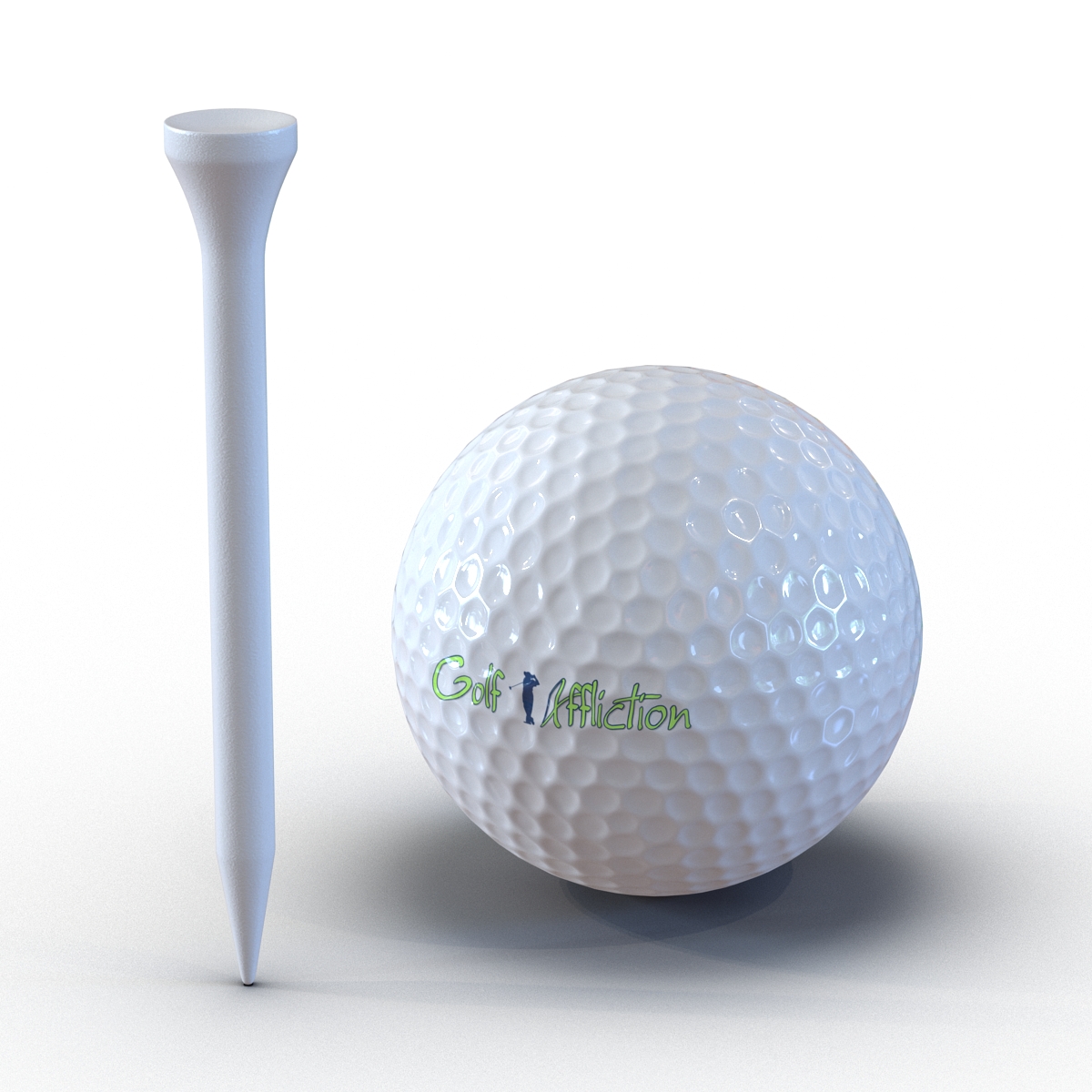 Golf Ball and Tee 3D