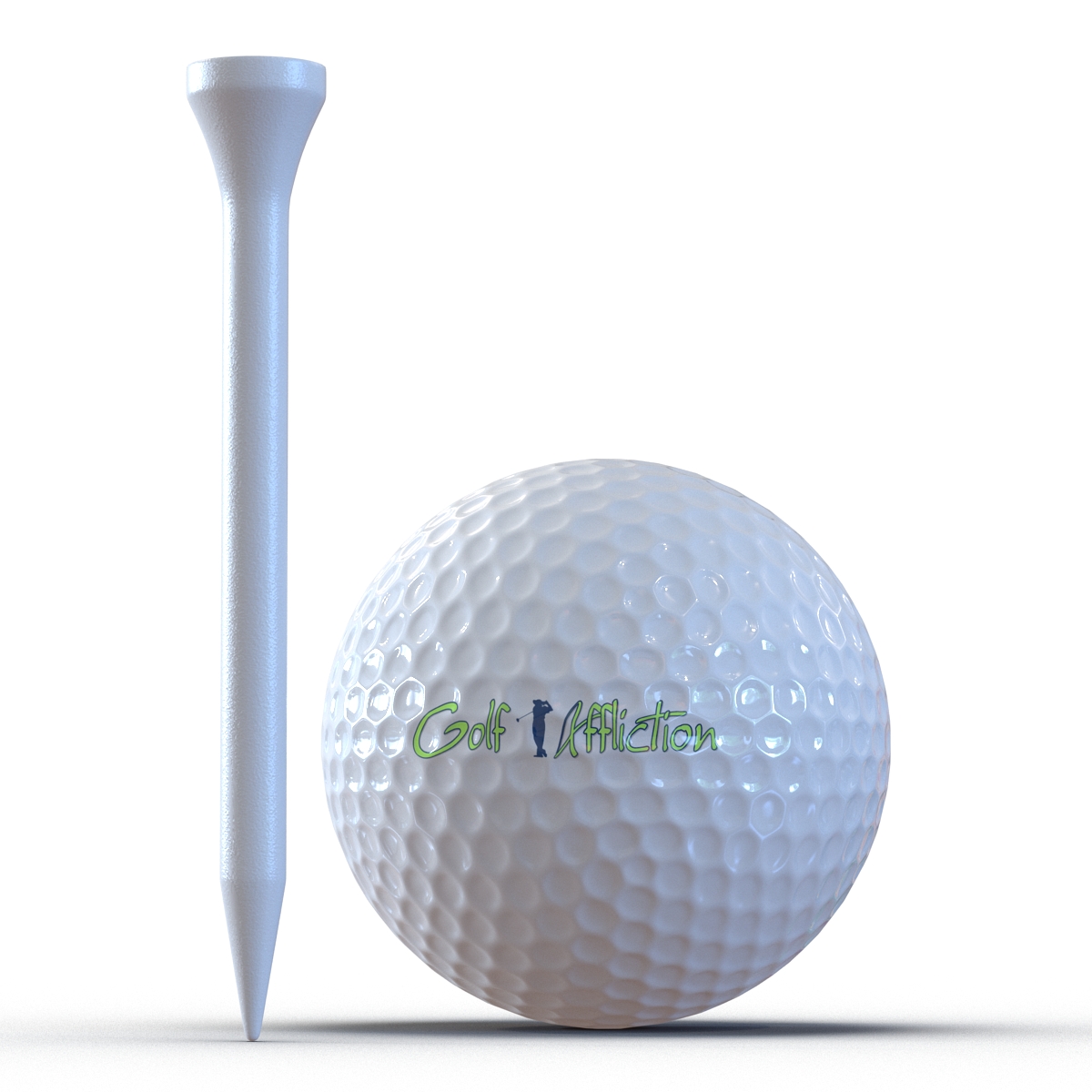 Golf Ball and Tee 3D