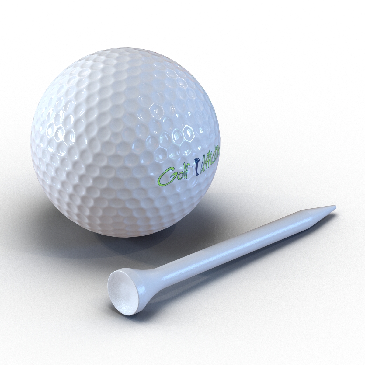 Golf Ball and Tee 3D