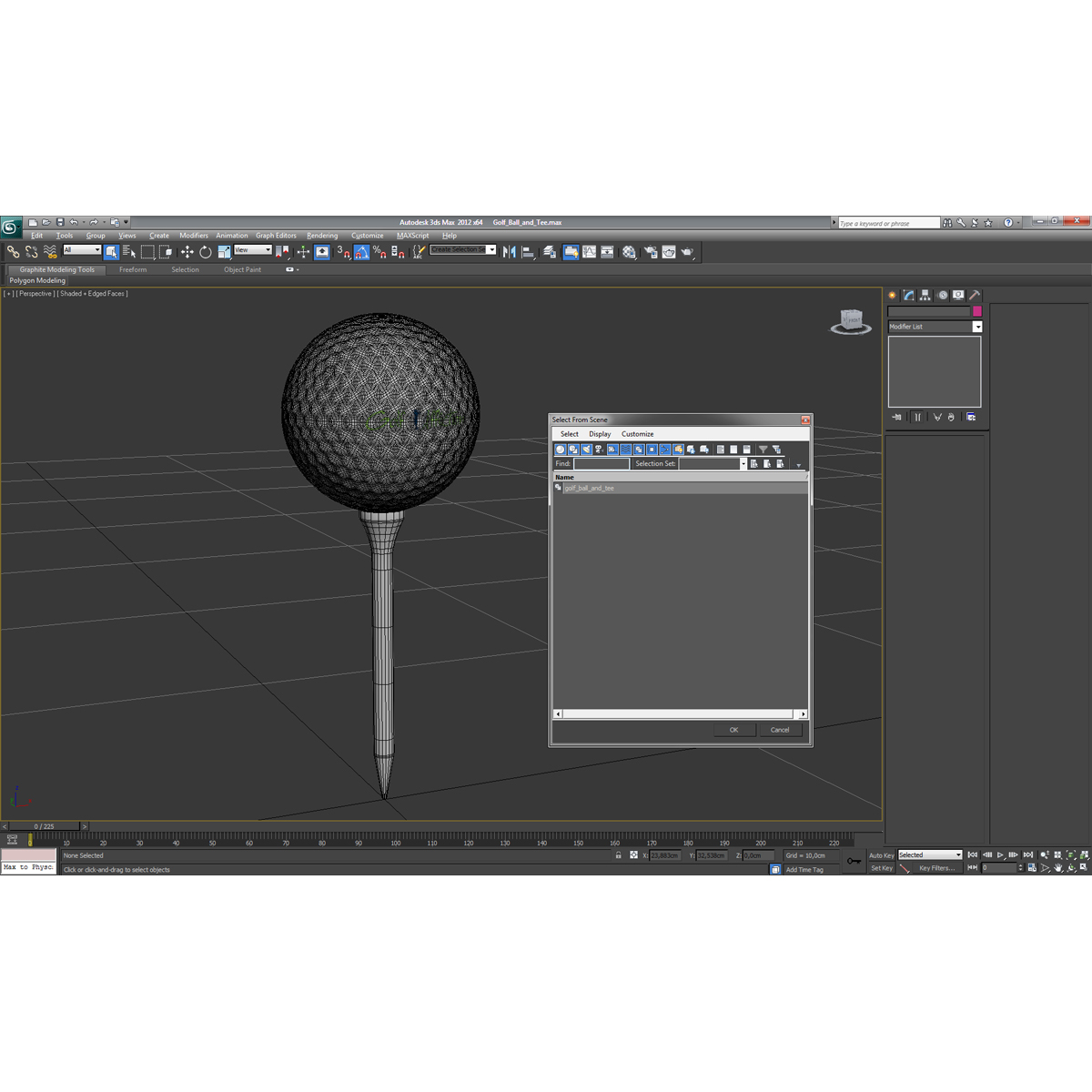 Golf Ball and Tee 3D