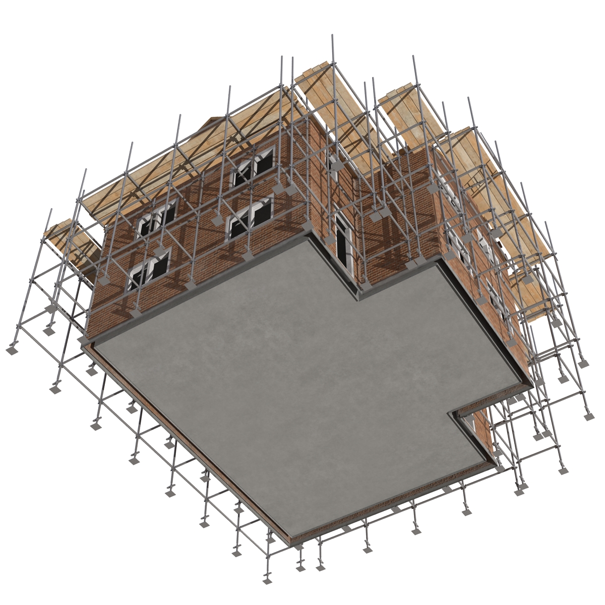 3D Private House Construction 2 model