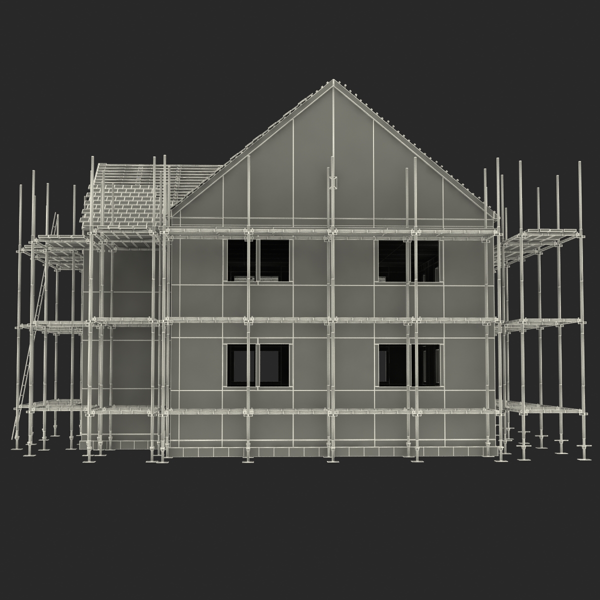 3D Private House Construction 2 model