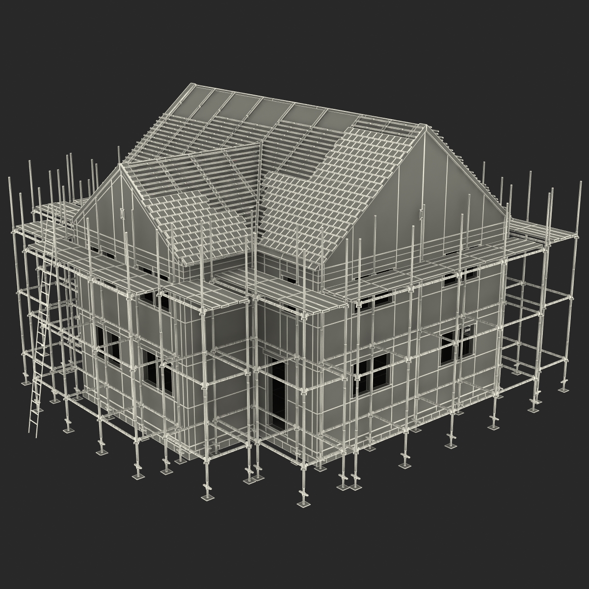 3D Private House Construction 2 model