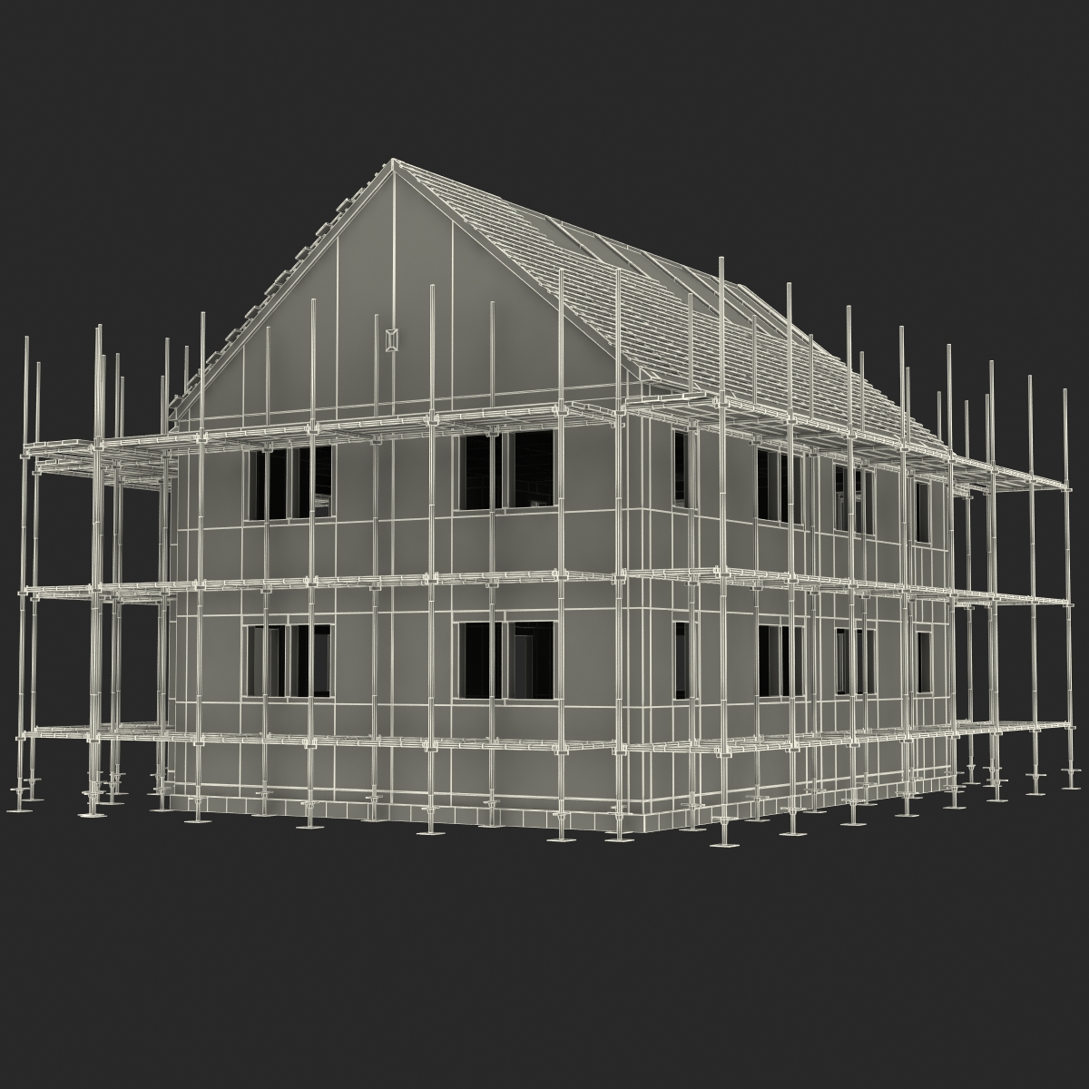 3D Private House Construction 2 model