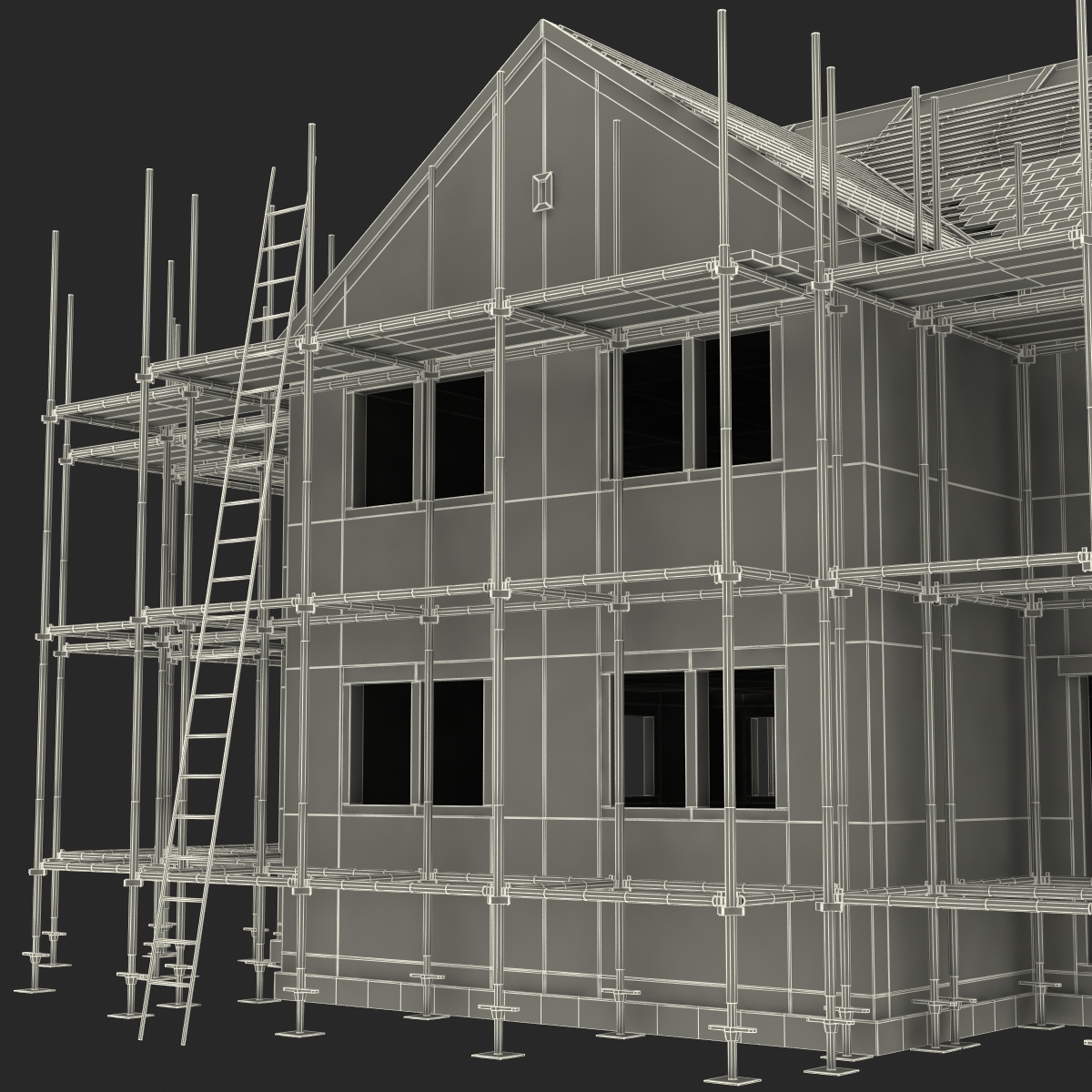 3D Private House Construction 2 model