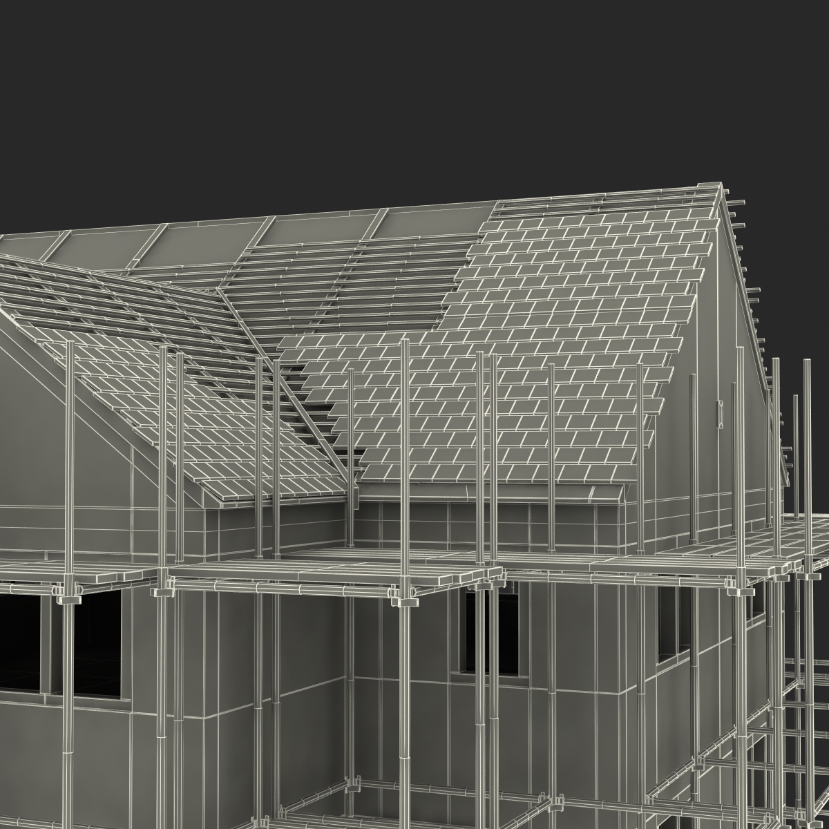 3D Private House Construction 2 model