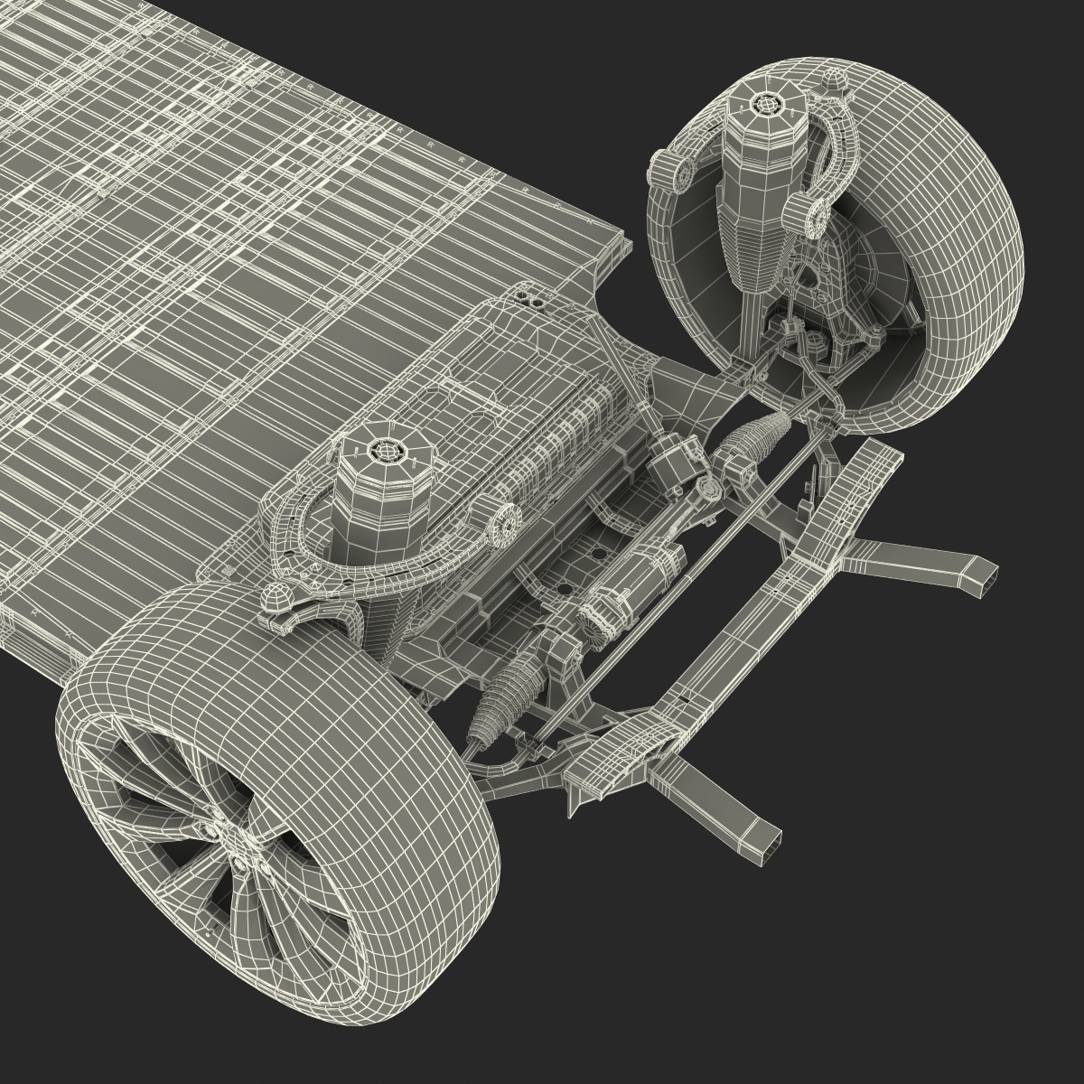 3D Tesla Model S Chassis 2 model