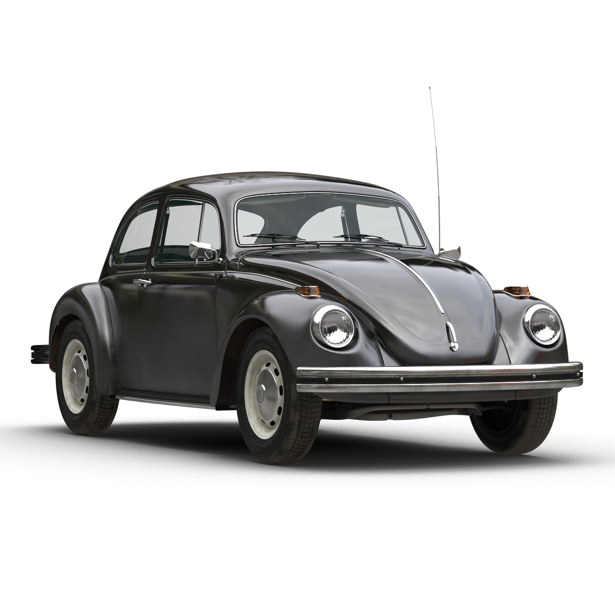 3D model Volkswagen Beetle 1966 Rigged Black