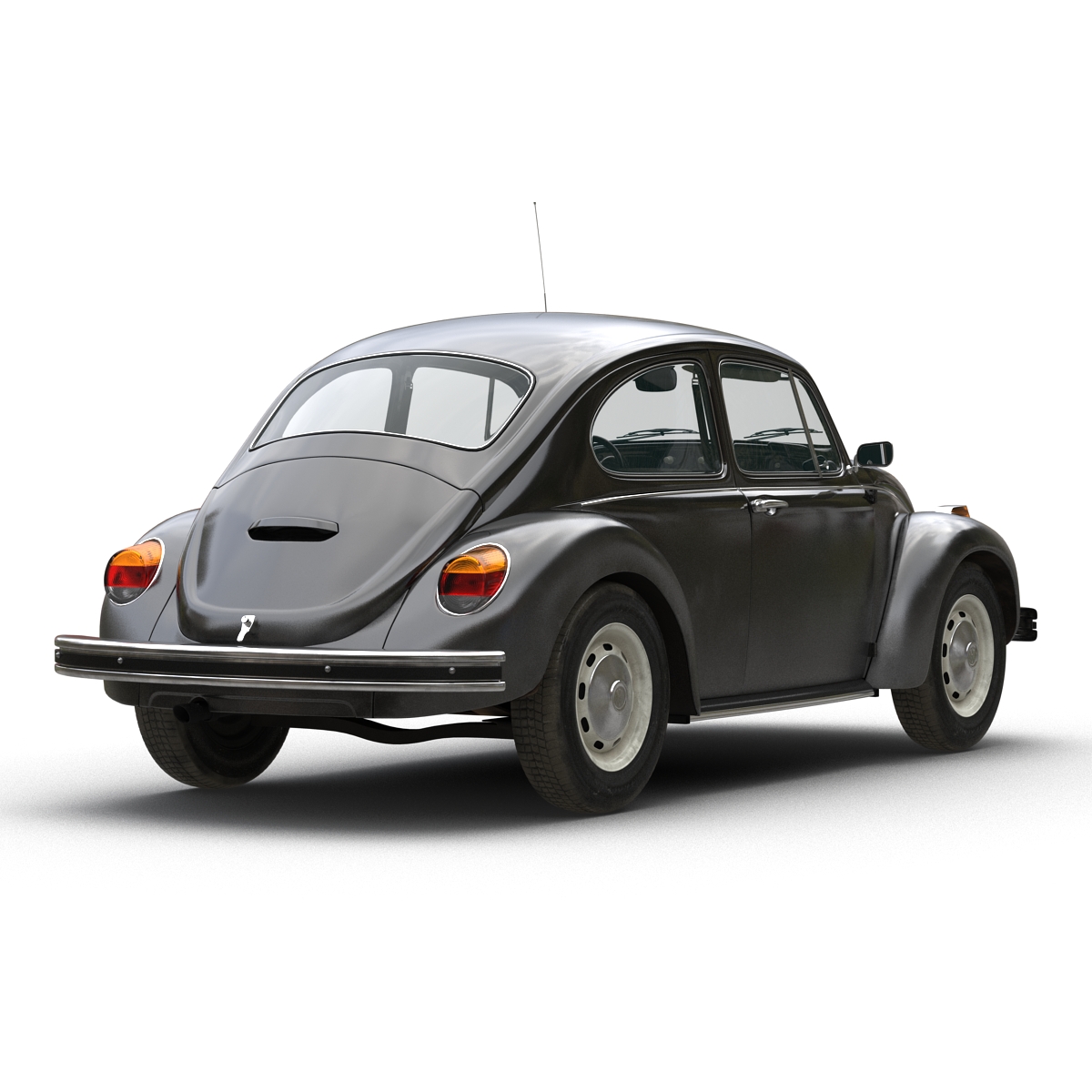 3D model Volkswagen Beetle 1966 Rigged Black