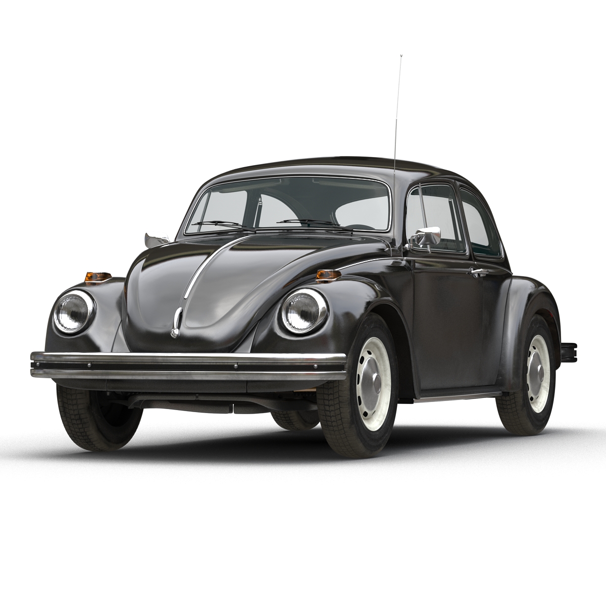 3D model Volkswagen Beetle 1966 Rigged Black