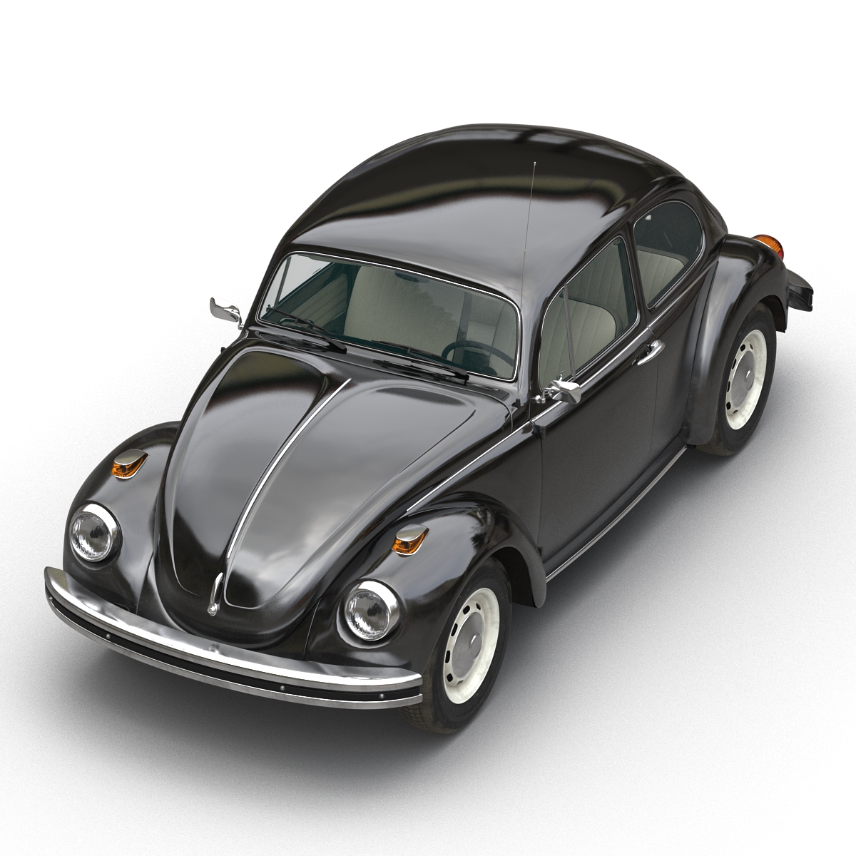 3D model Volkswagen Beetle 1966 Rigged Black