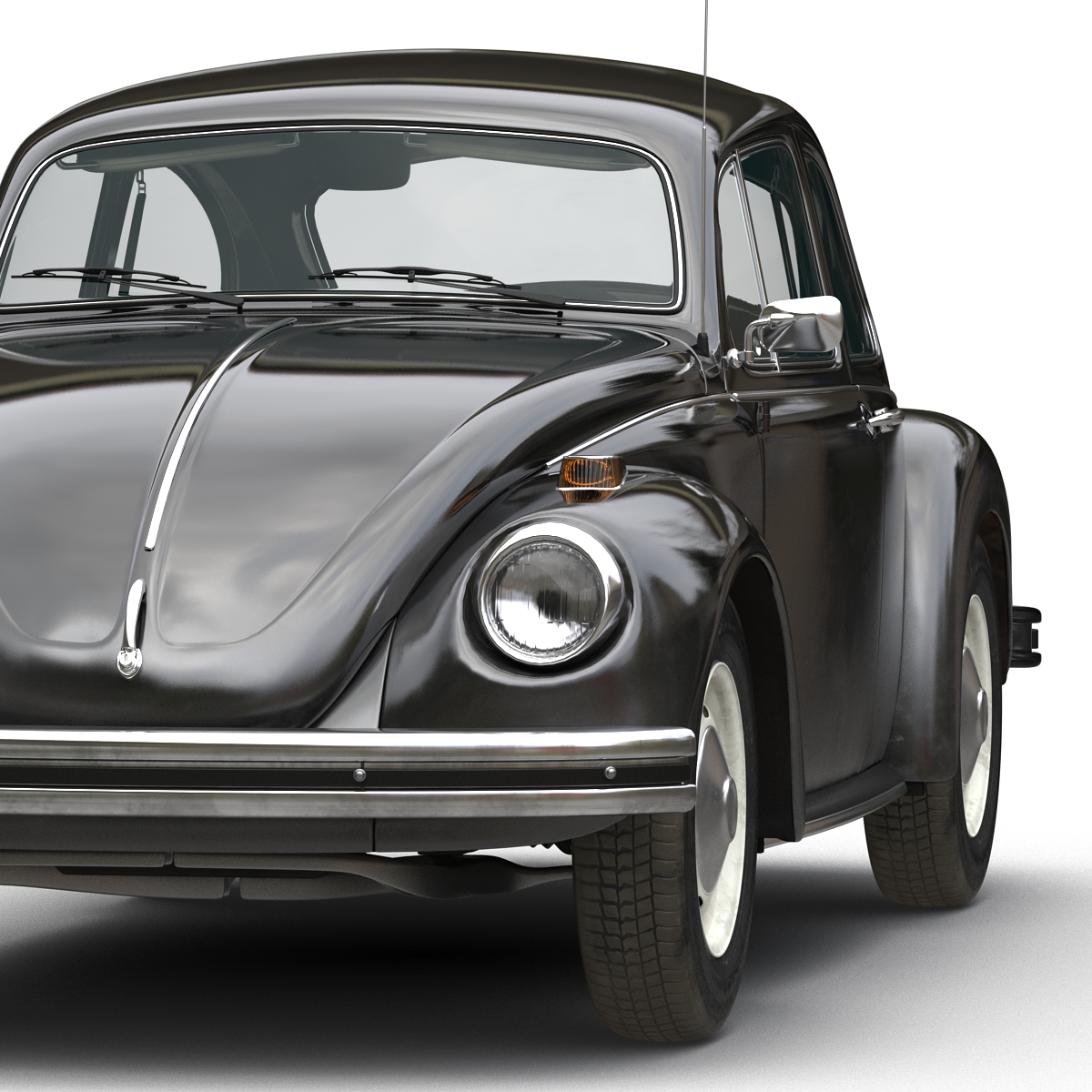 3D model Volkswagen Beetle 1966 Rigged Black