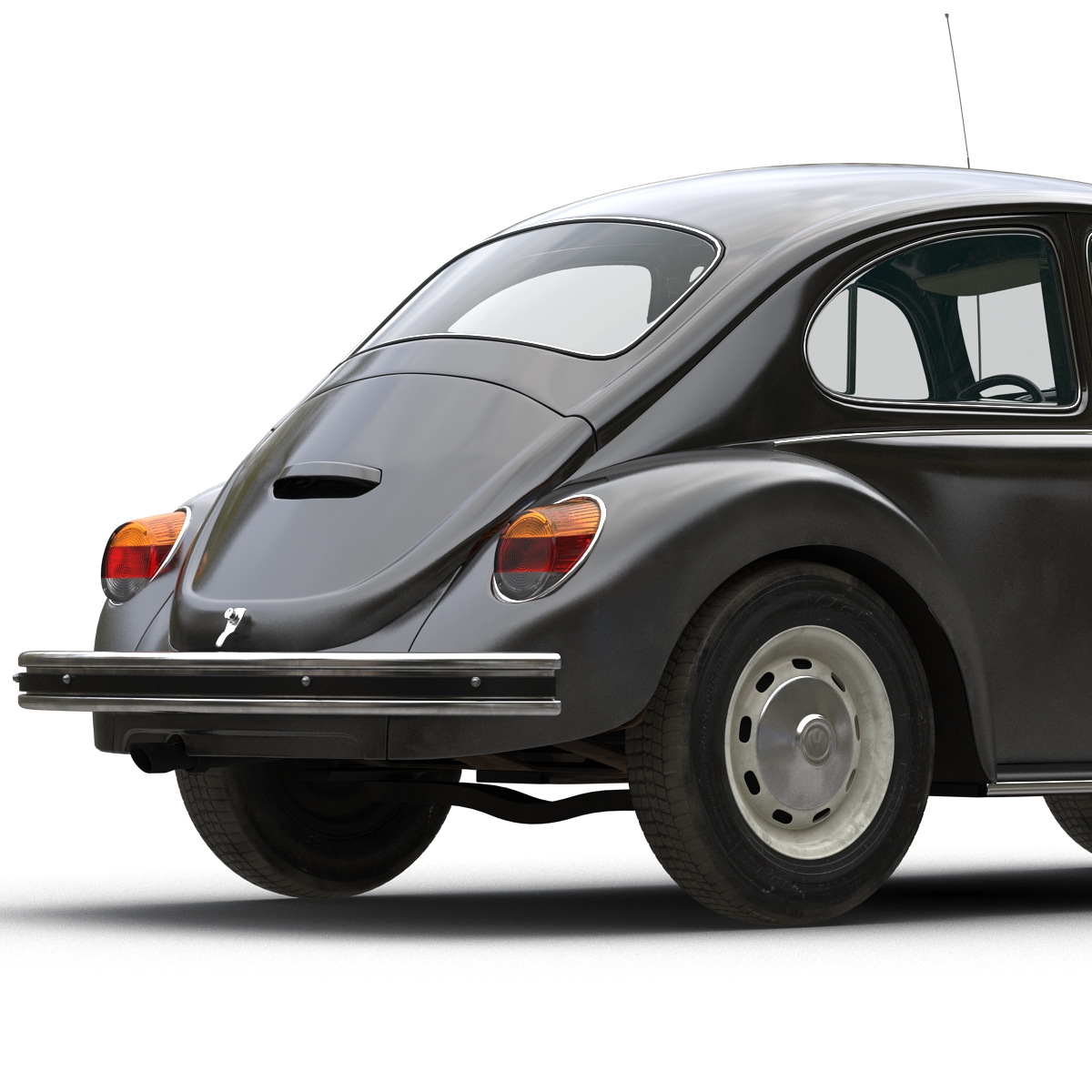 3D model Volkswagen Beetle 1966 Rigged Black