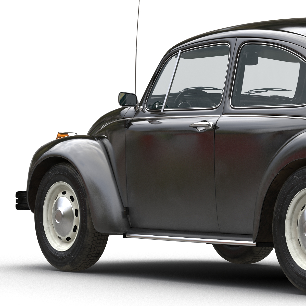 3D model Volkswagen Beetle 1966 Rigged Black