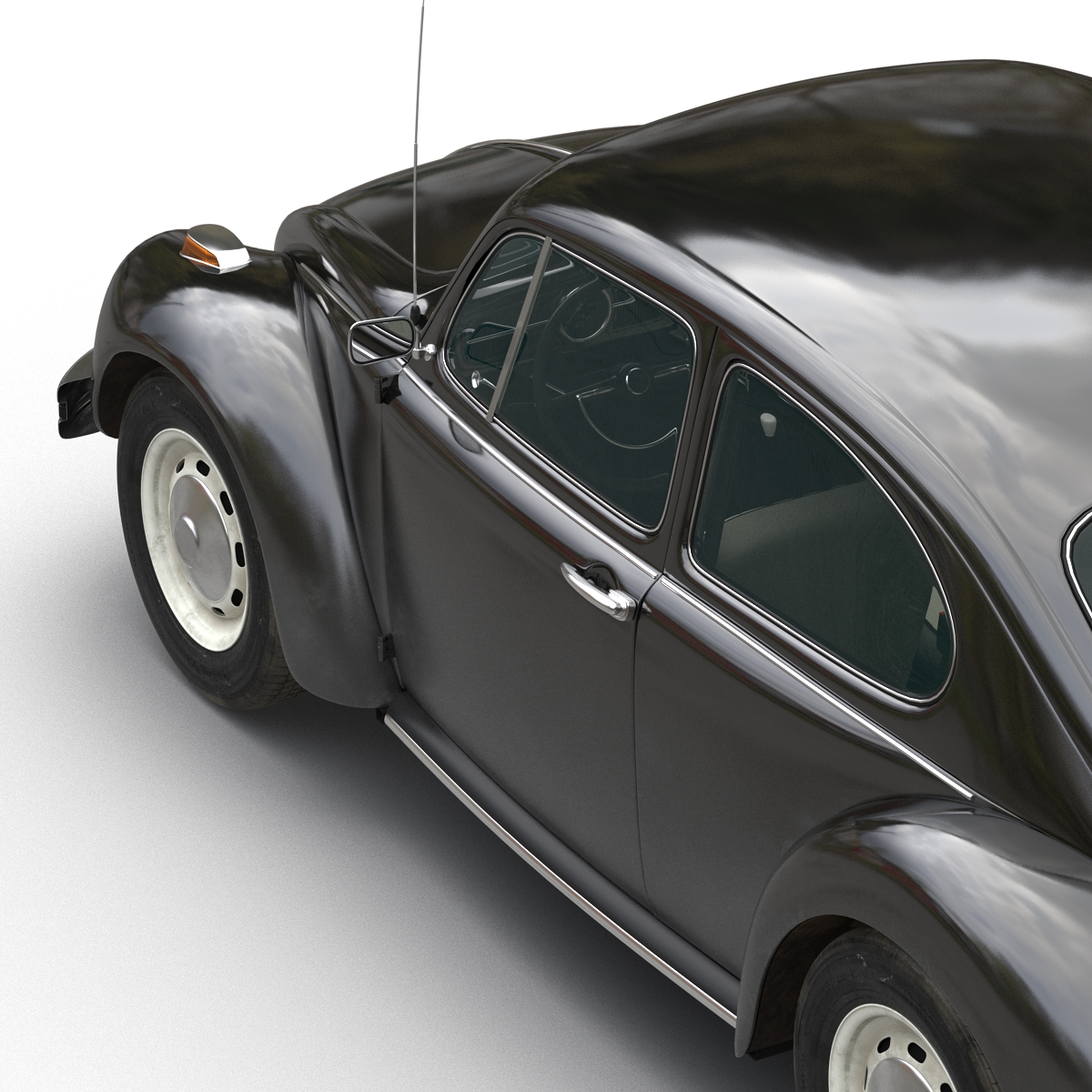 3D model Volkswagen Beetle 1966 Rigged Black