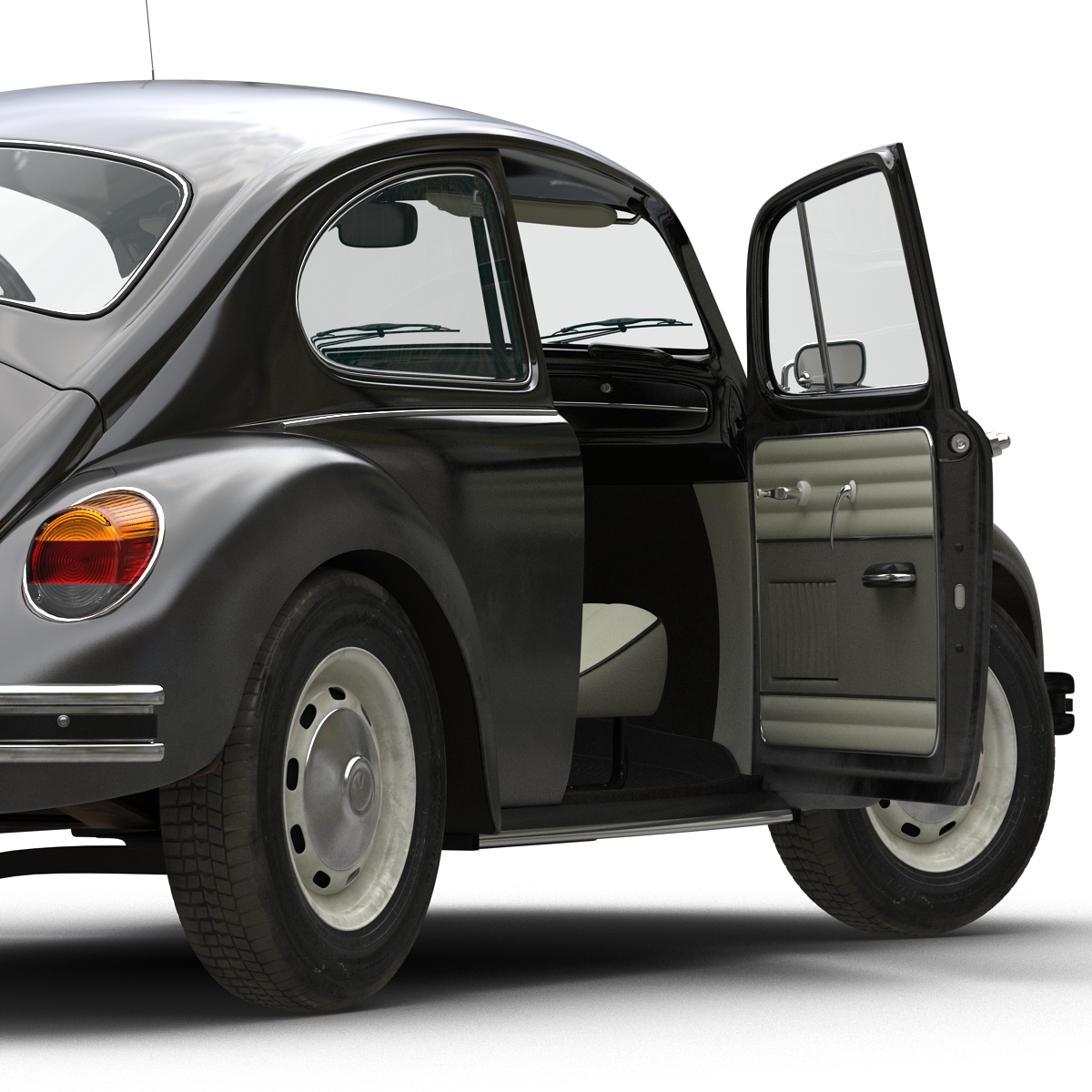 3D model Volkswagen Beetle 1966 Rigged Black