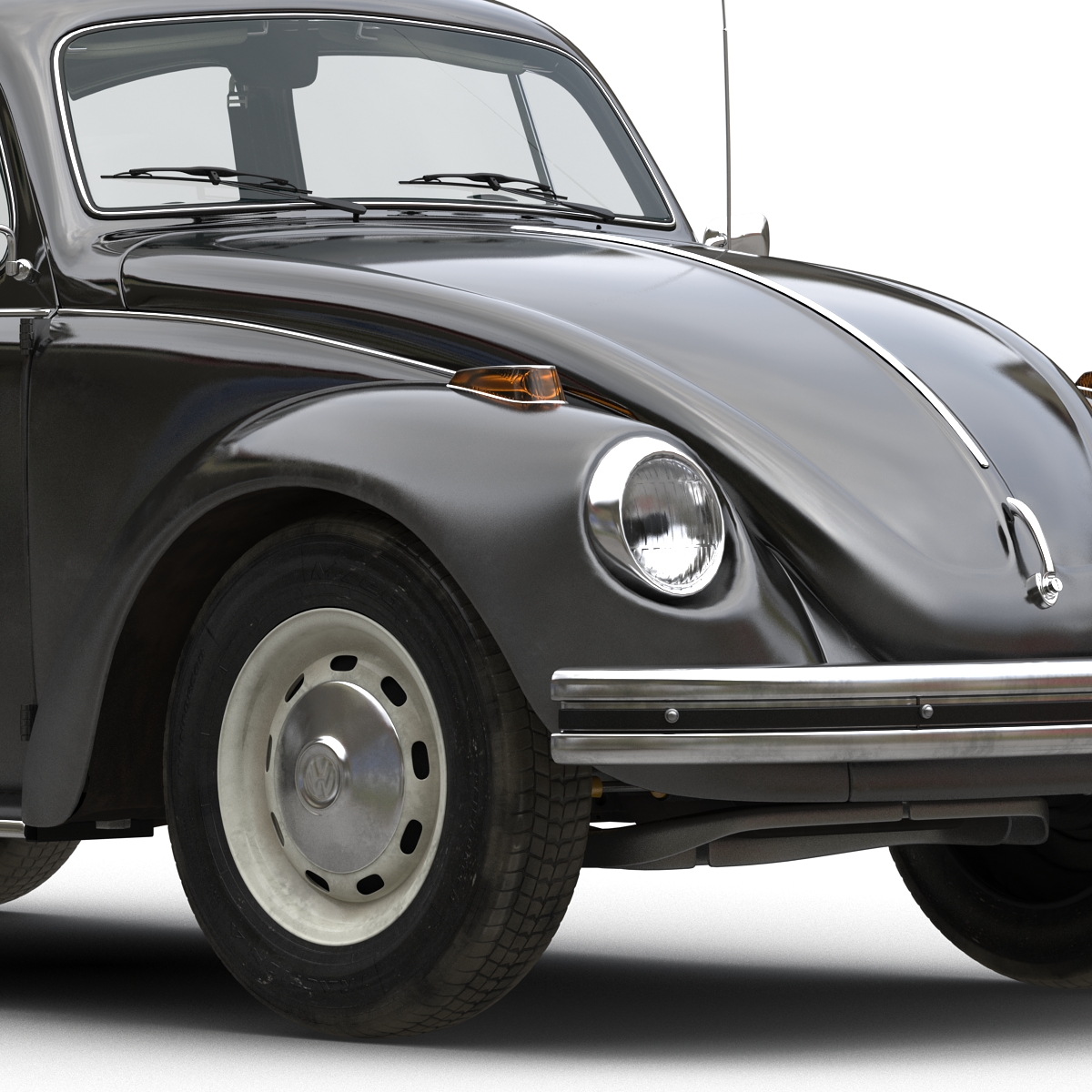 3D model Volkswagen Beetle 1966 Rigged Black