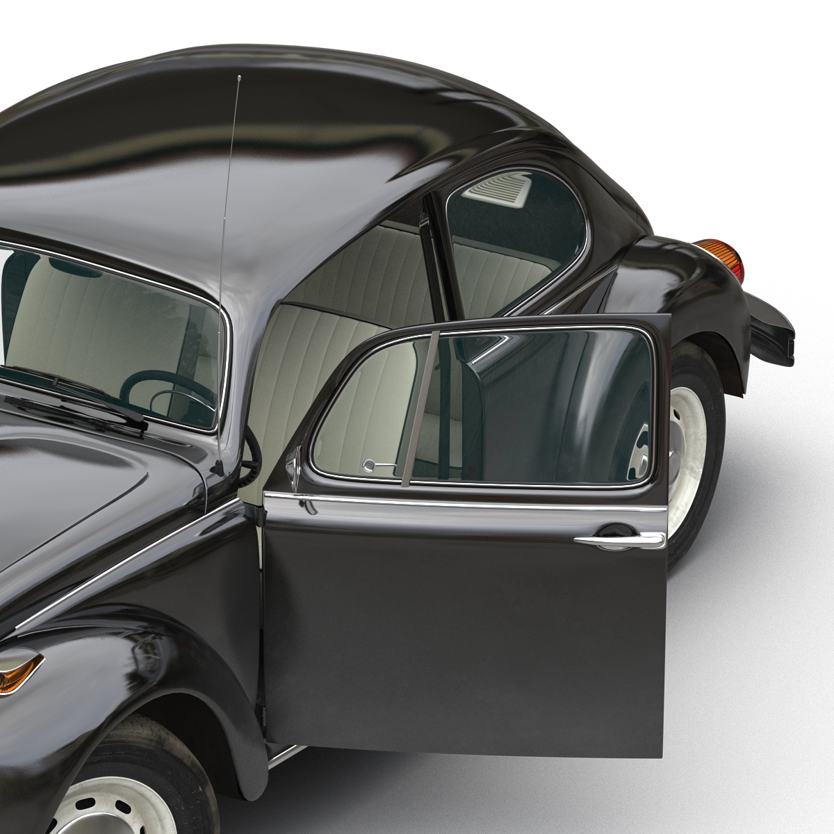 3D model Volkswagen Beetle 1966 Rigged Black