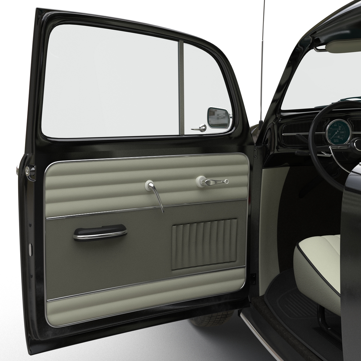 3D model Volkswagen Beetle 1966 Rigged Black