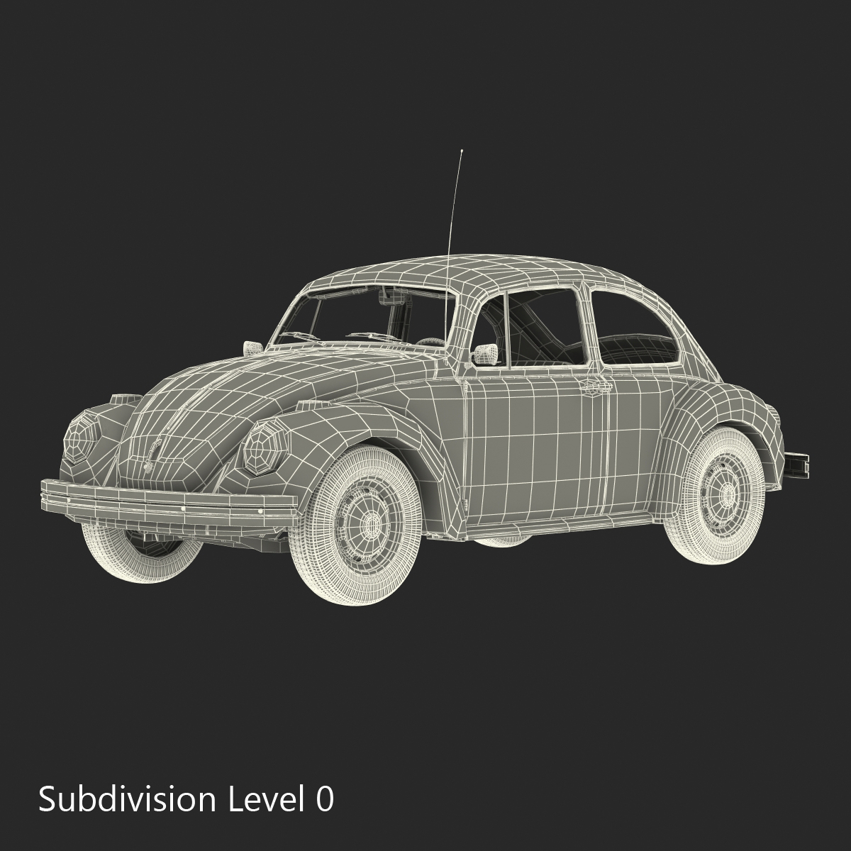 3D model Volkswagen Beetle 1966 Rigged Black