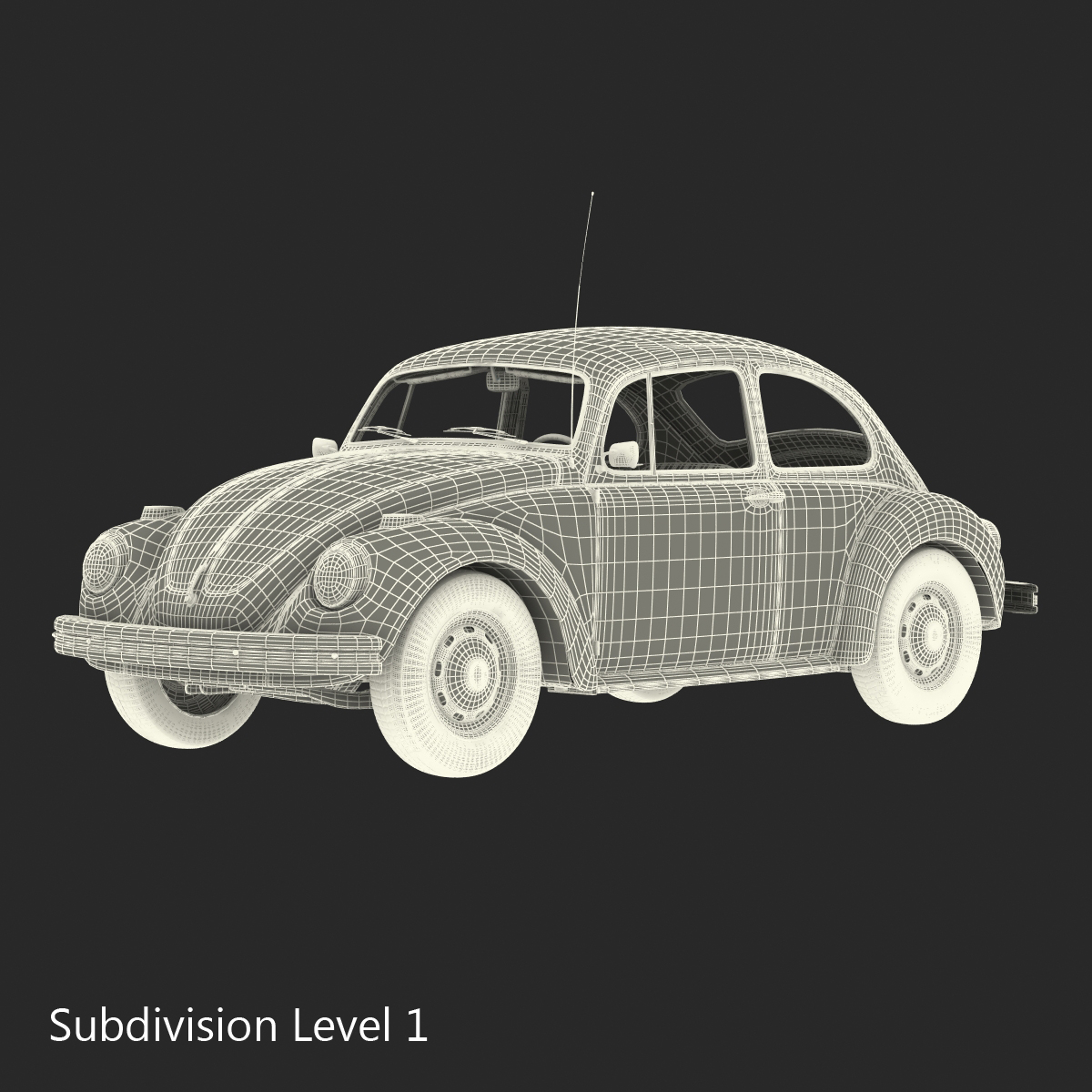 3D model Volkswagen Beetle 1966 Rigged Black