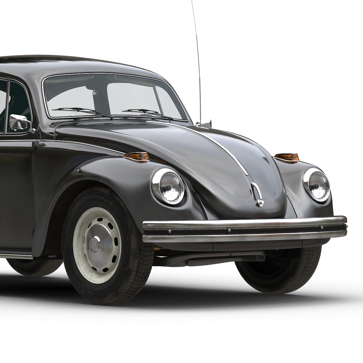 Volkswagen Beetle 1966 Simple Interior Black 3D model