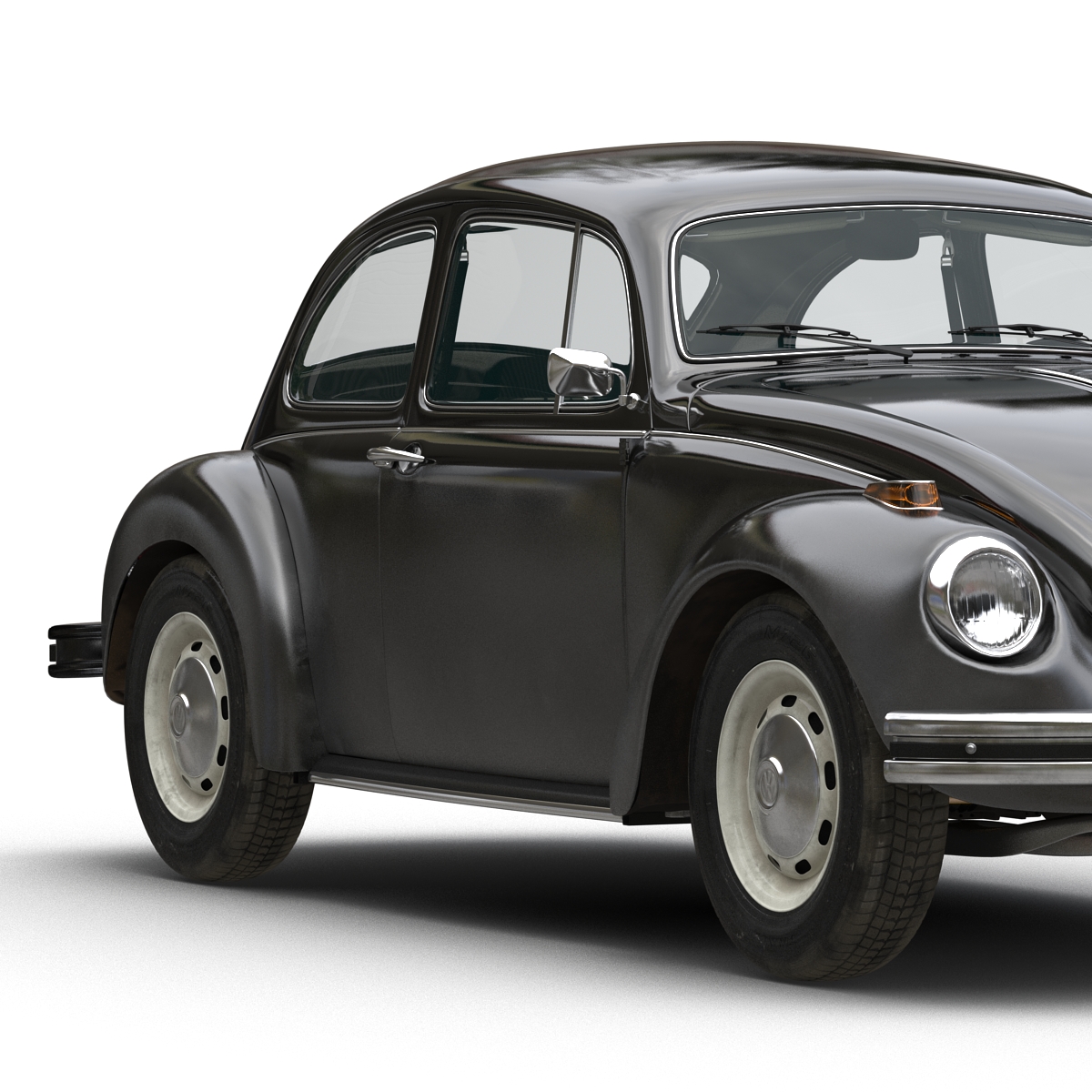 Volkswagen Beetle 1966 Simple Interior Black 3D model