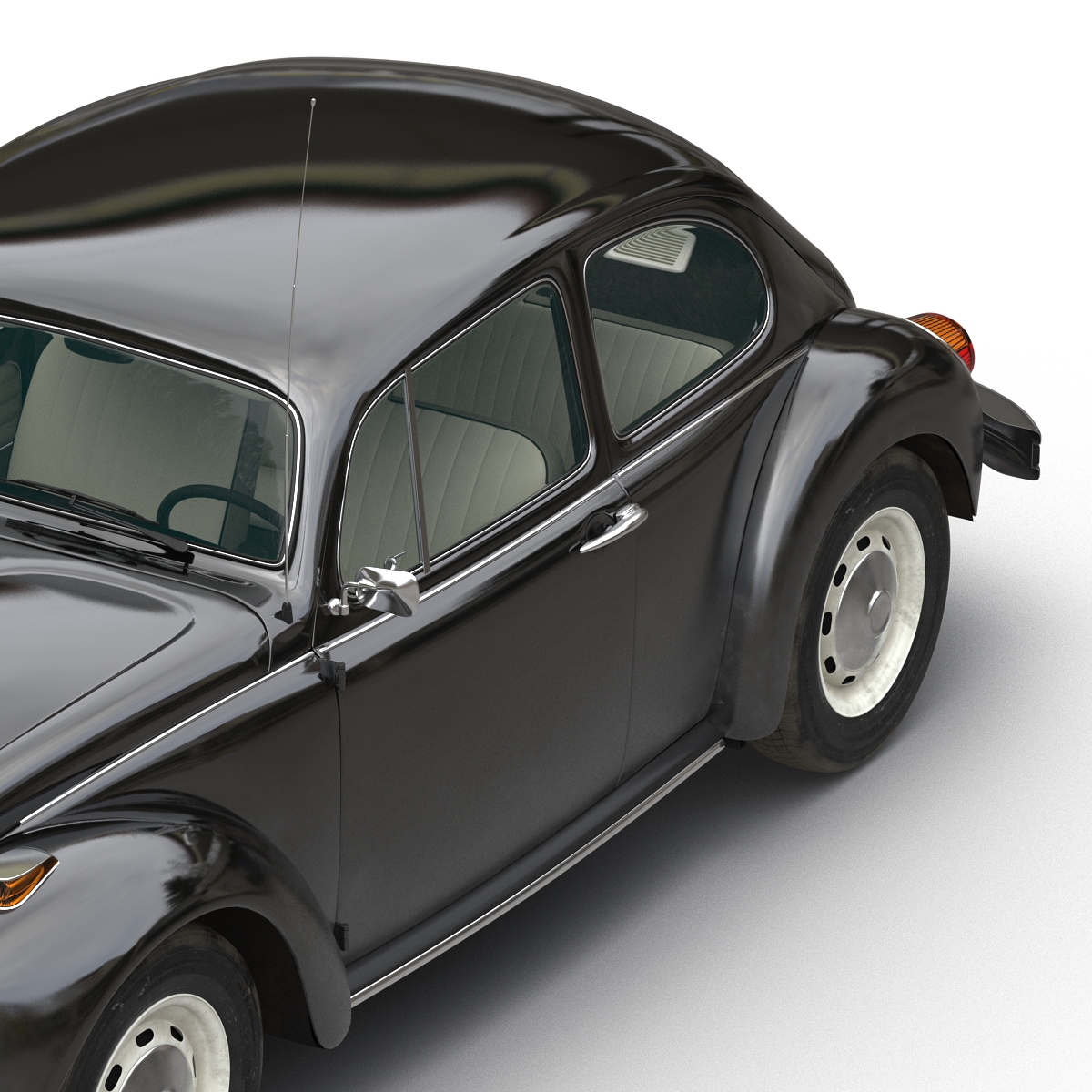 Volkswagen Beetle 1966 Simple Interior Black 3D model