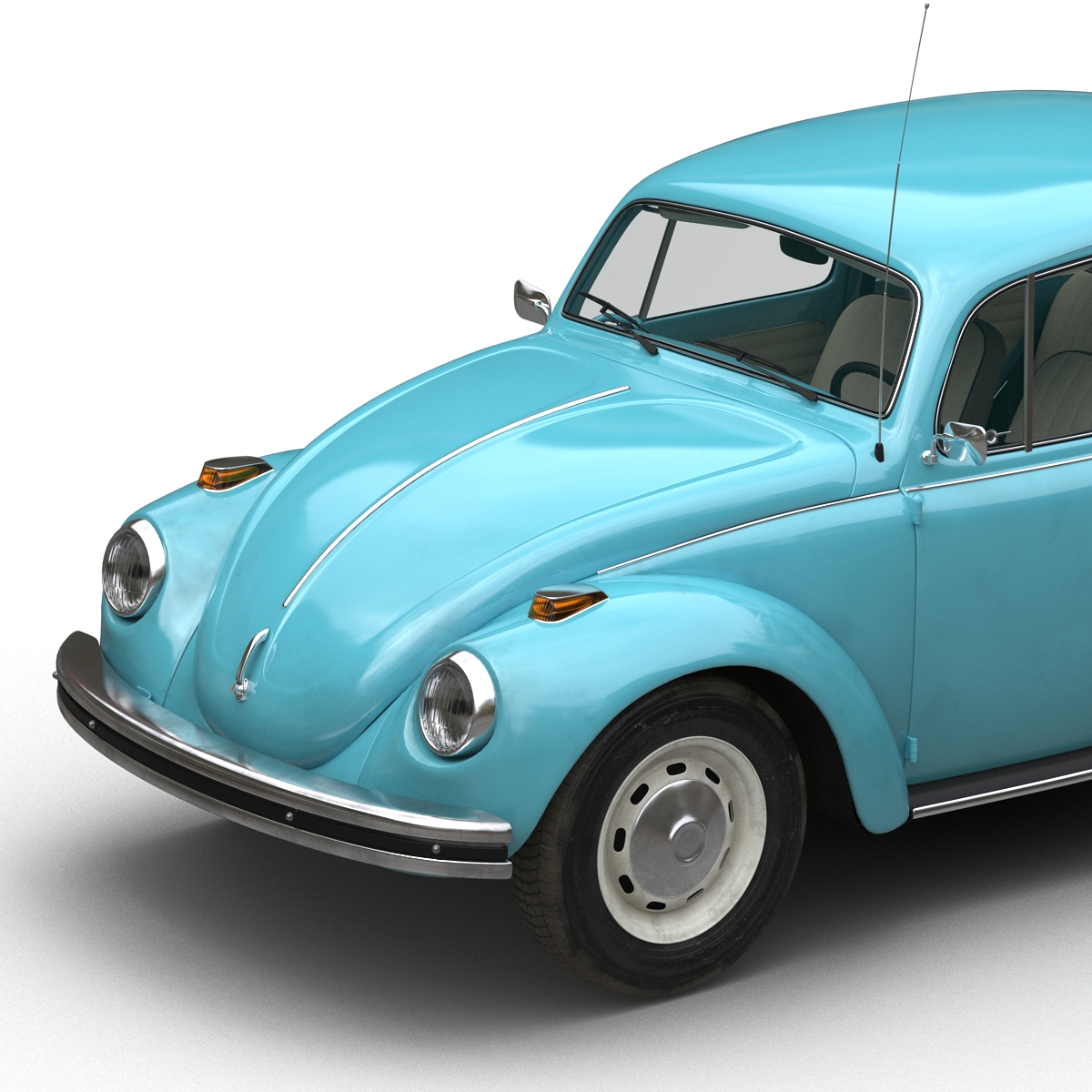 Volkswagen Beetle 1966 Rigged Blue 3D model