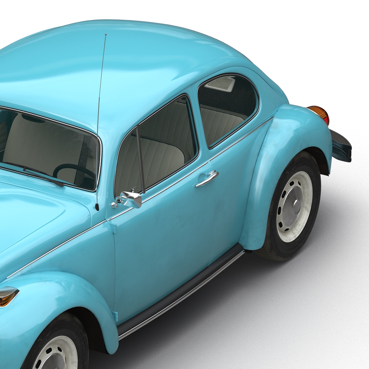 Volkswagen Beetle 1966 Rigged Blue 3D model