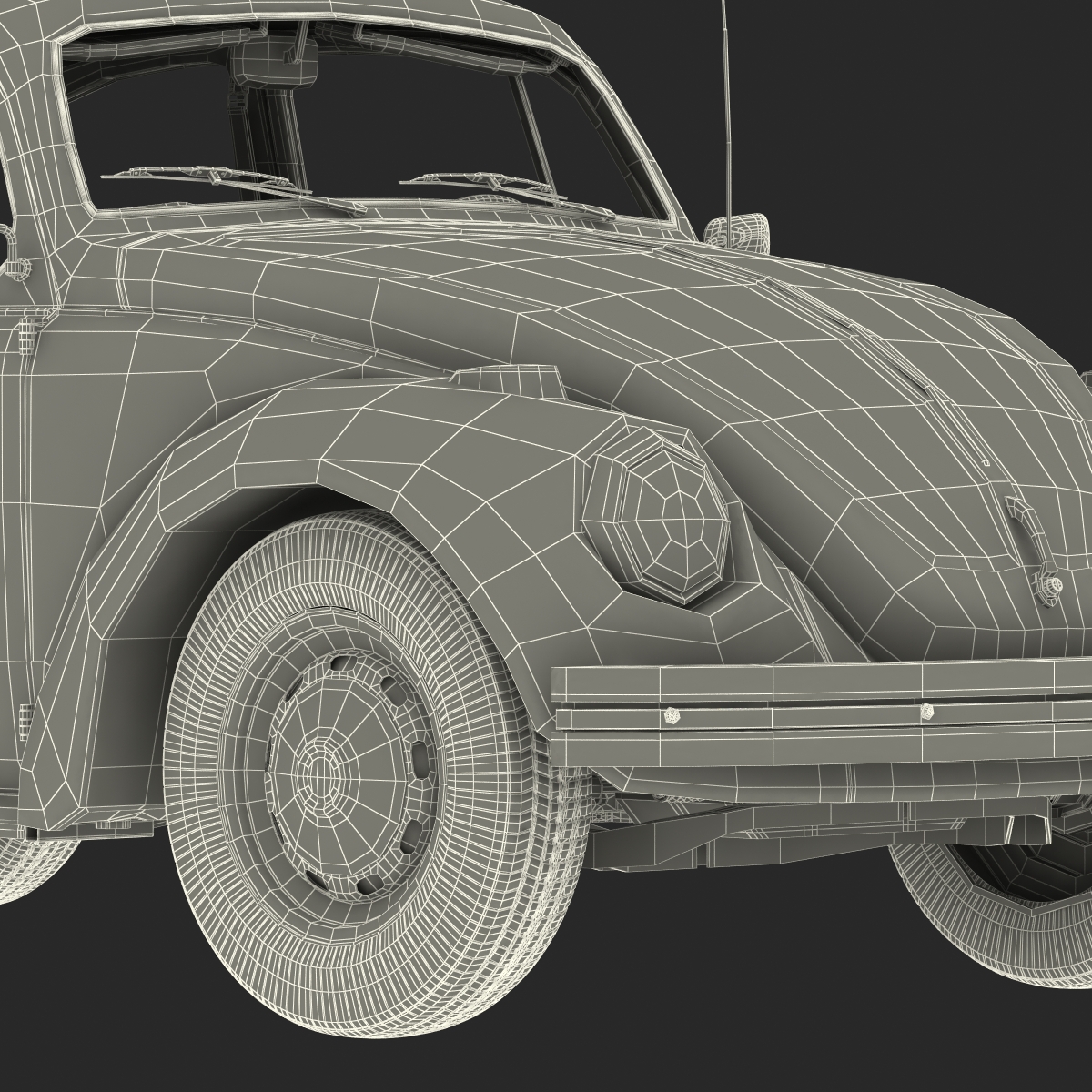 Volkswagen Beetle 1966 Rigged Blue 3D model