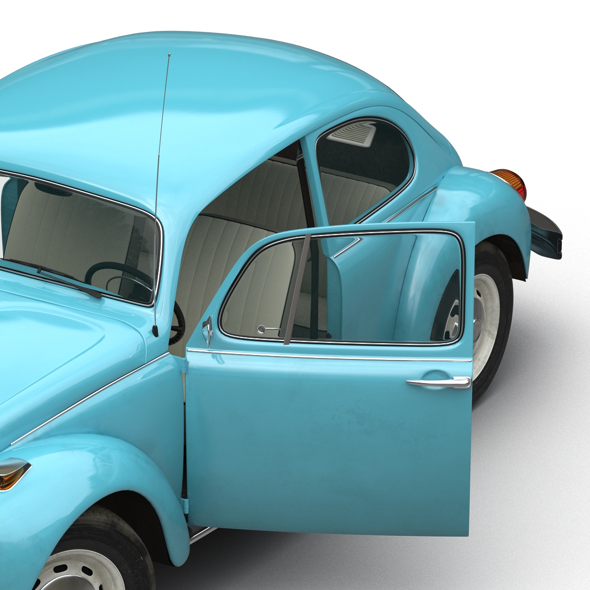 3D Volkswagen Beetle 1966 Simple Interior Blue model