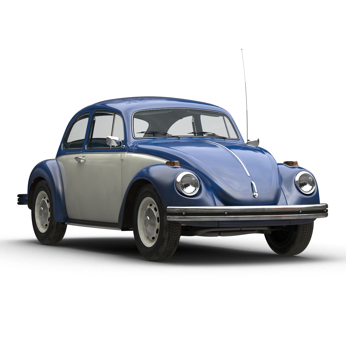 3D Volkswagen Beetle 1966 Rigged Blue 2