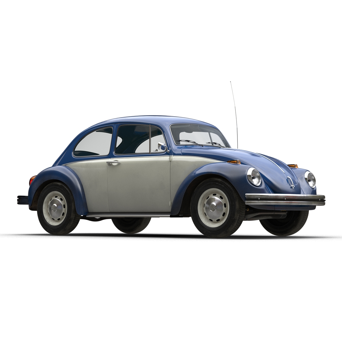 3D Volkswagen Beetle 1966 Rigged Blue 2