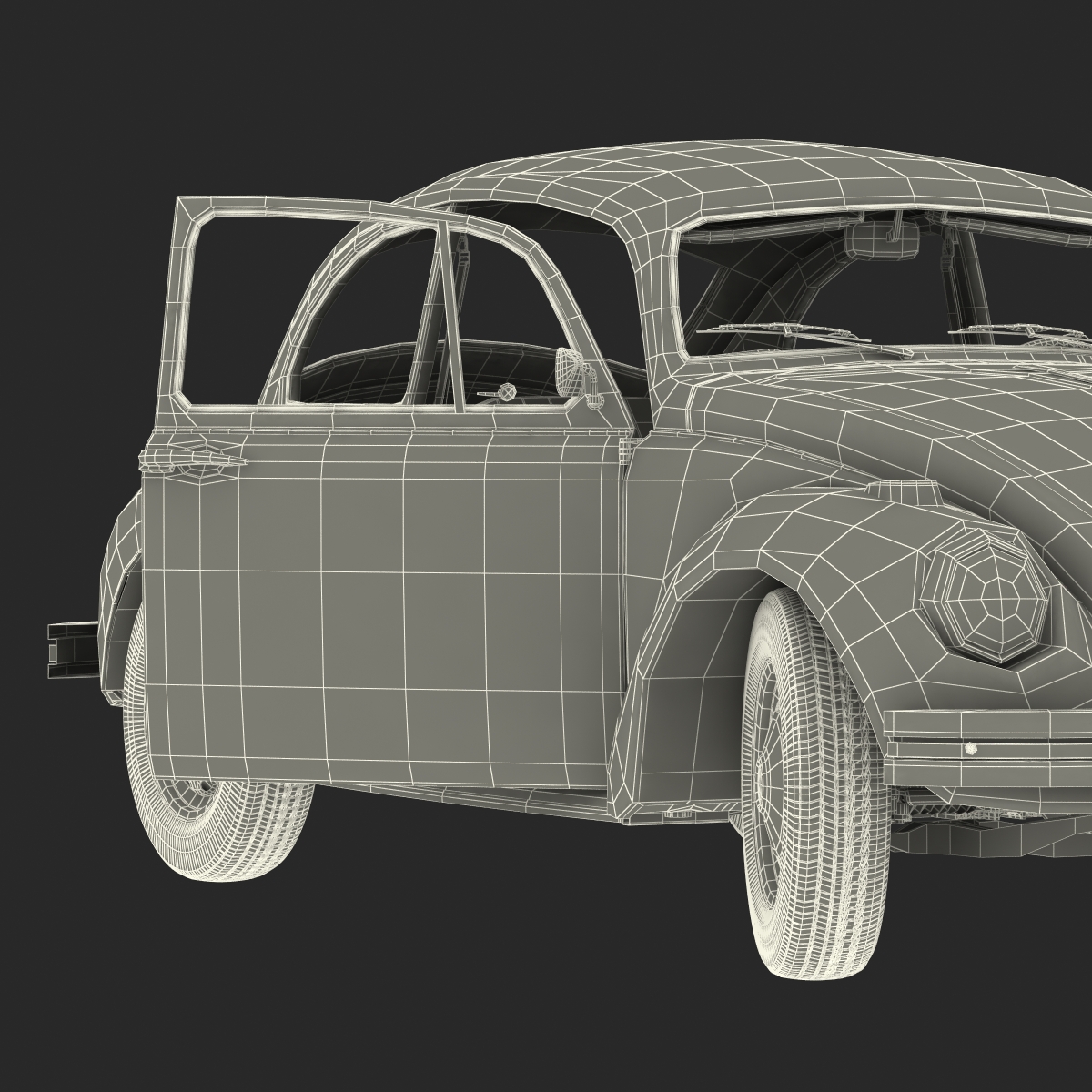 3D Volkswagen Beetle 1966 Rigged Blue 2