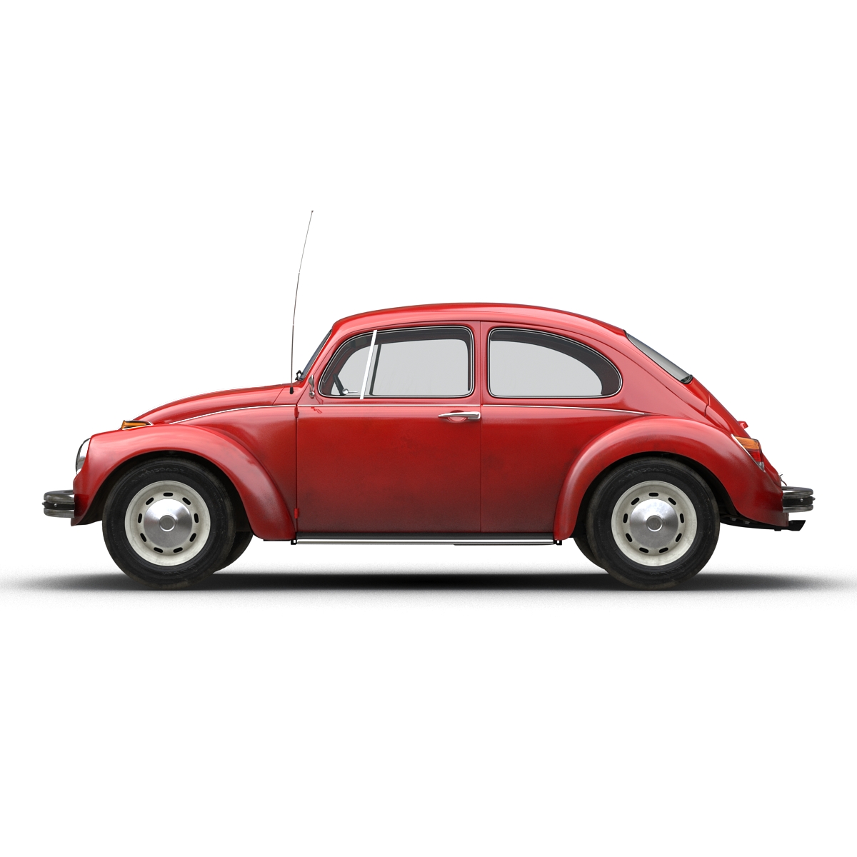 3D Volkswagen Beetle 1966 Rigged Red model