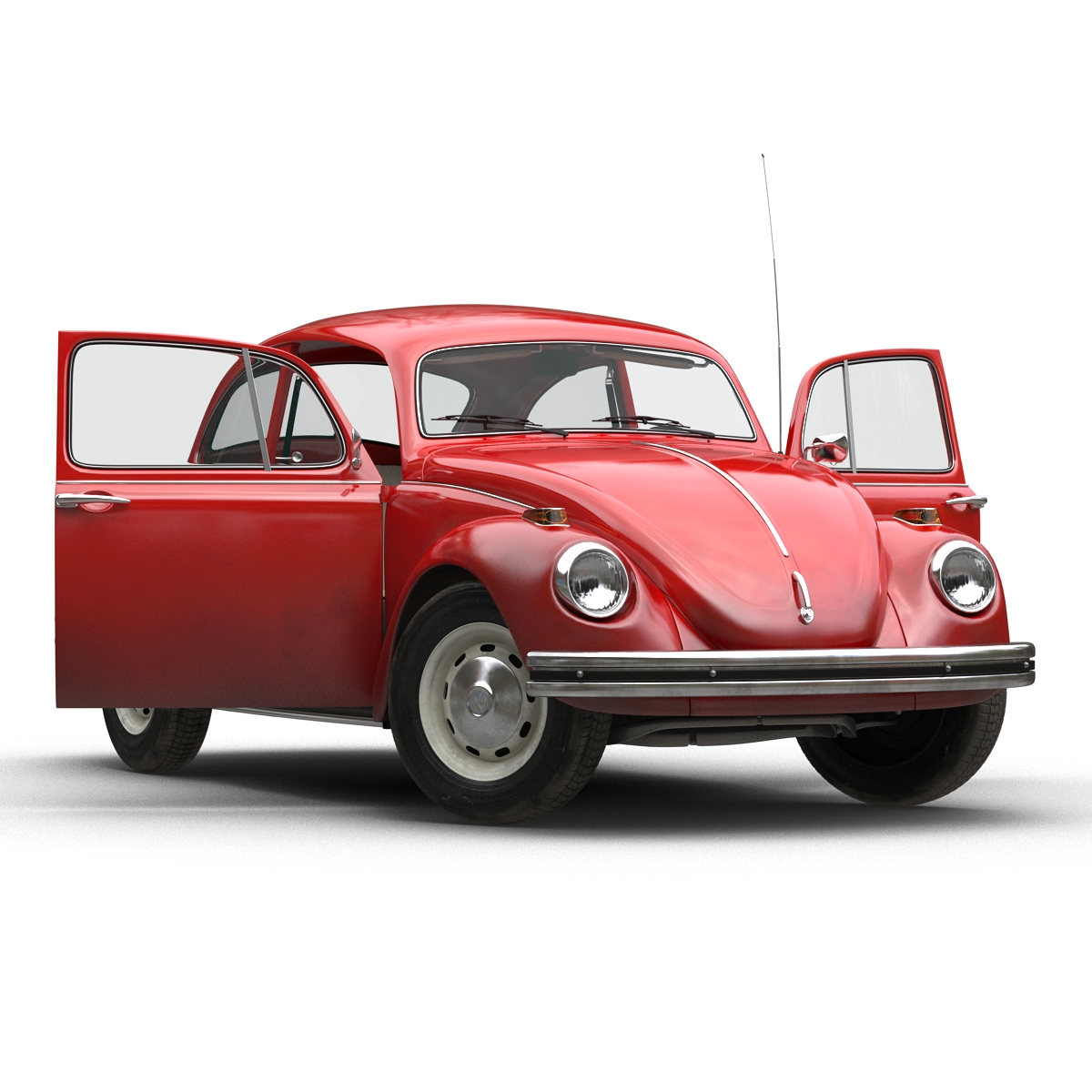 3D Volkswagen Beetle 1966 Rigged Red model