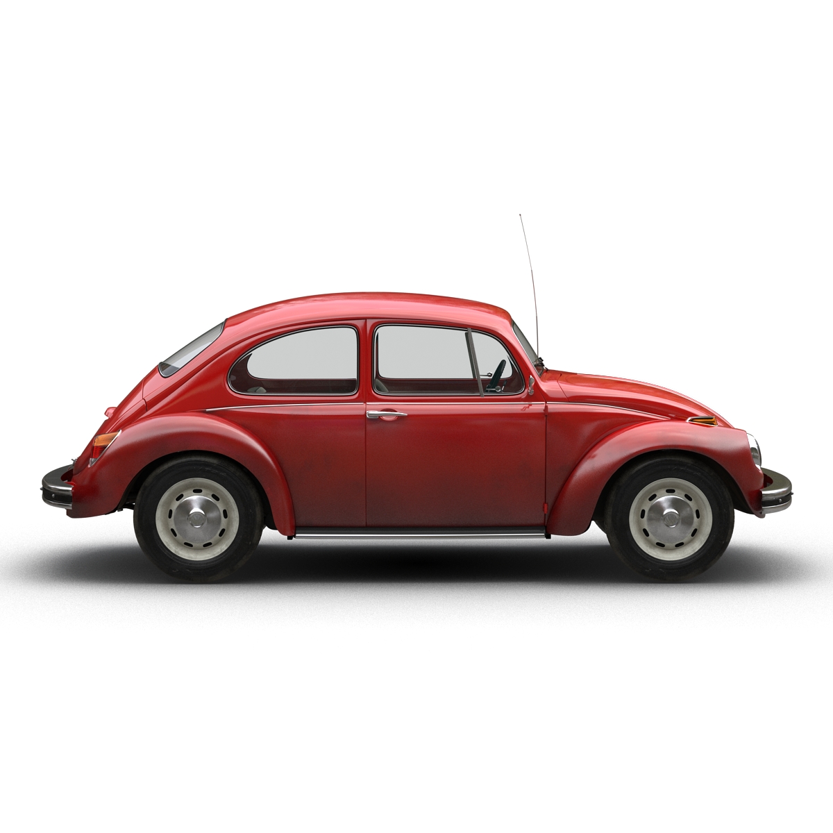 3D Volkswagen Beetle 1966 Rigged Red model